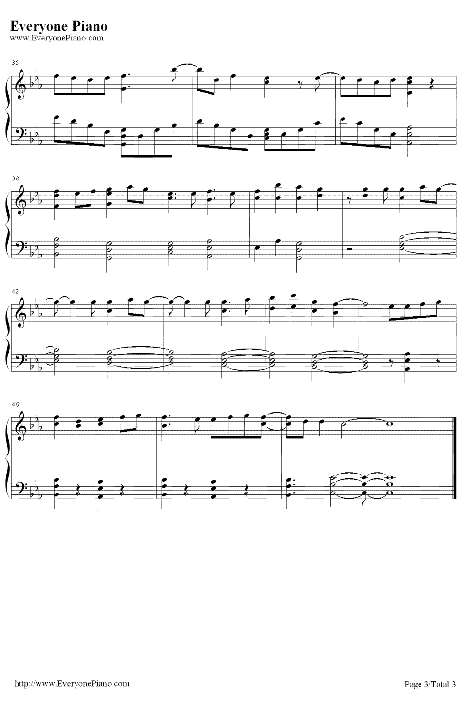 黑白之吻钢琴谱3