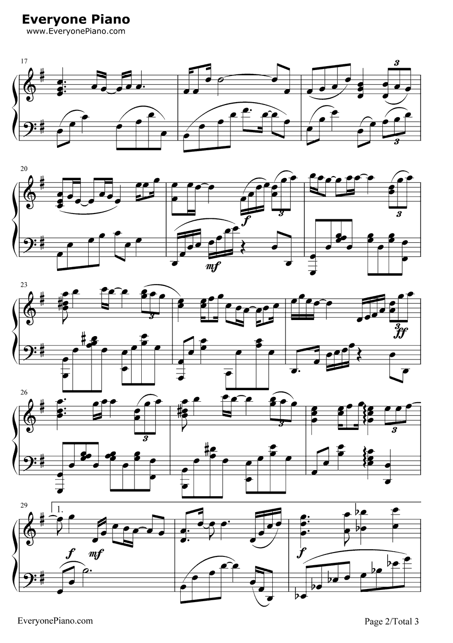 风雨豪情钢琴谱2