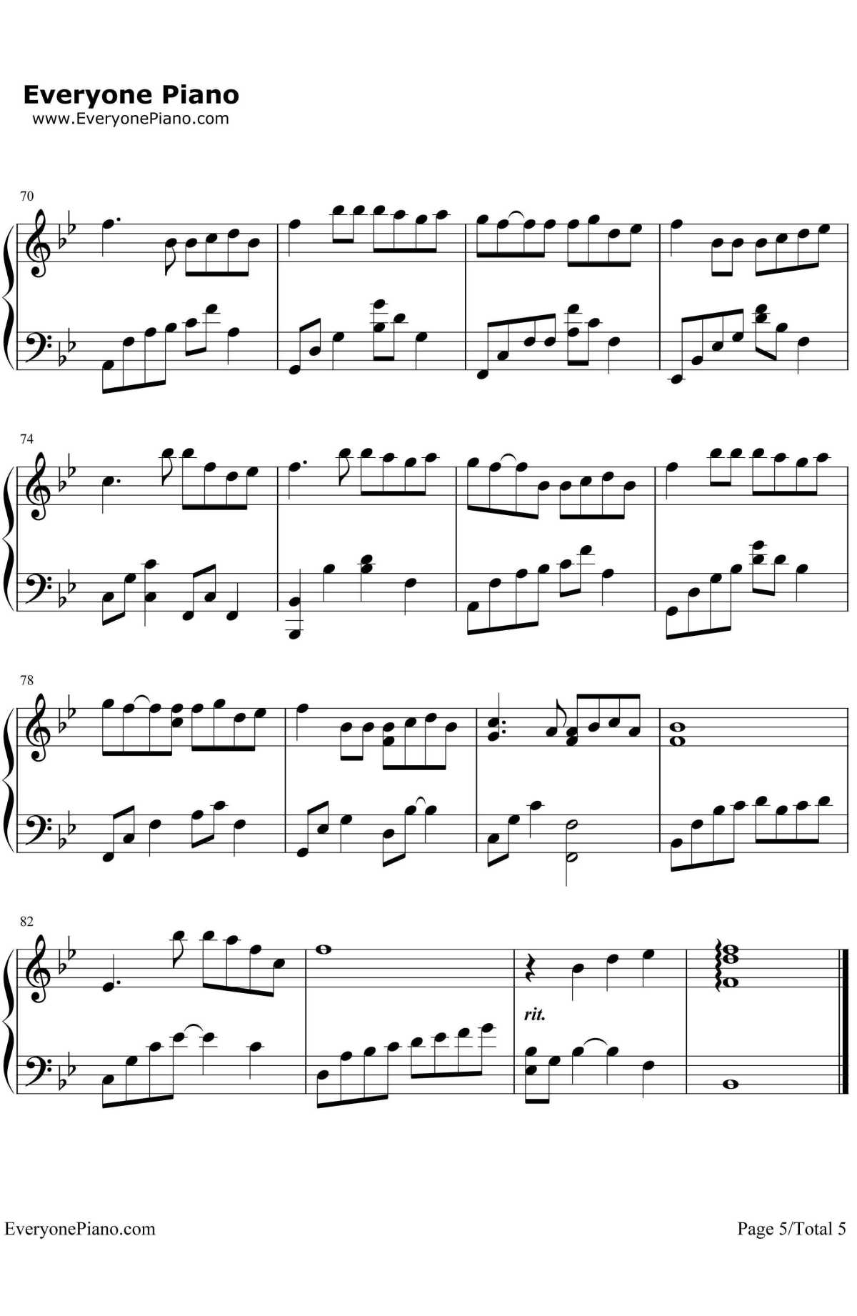 风筝与风钢琴谱5