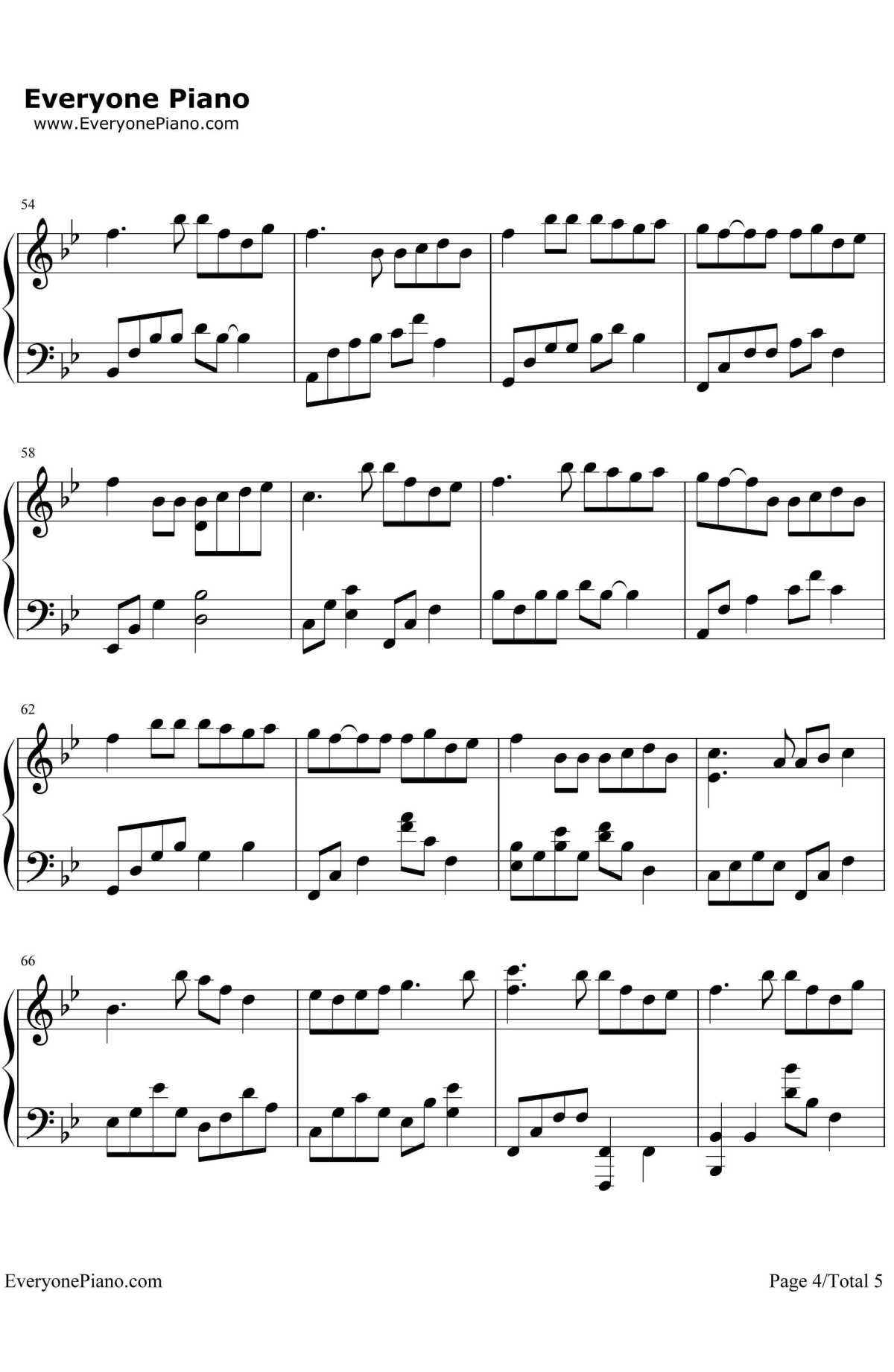 风筝与风钢琴谱4