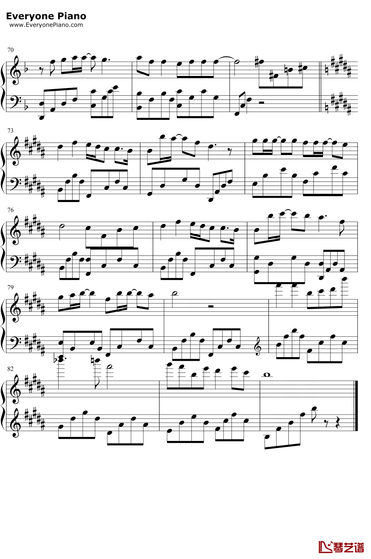 黑板情书钢琴谱5