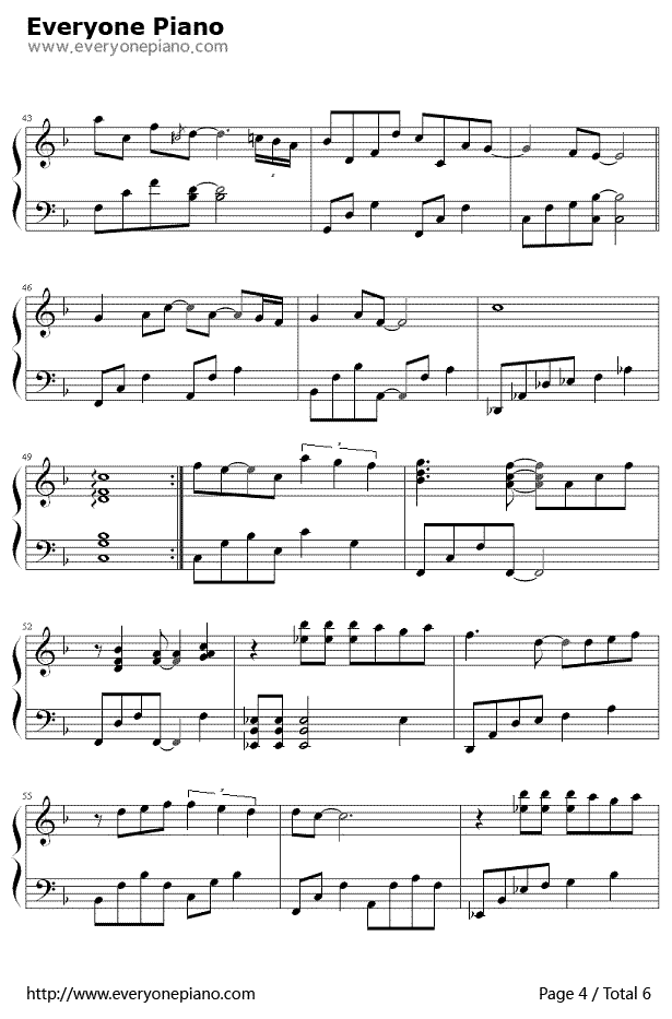 遗失的美好钢琴谱4