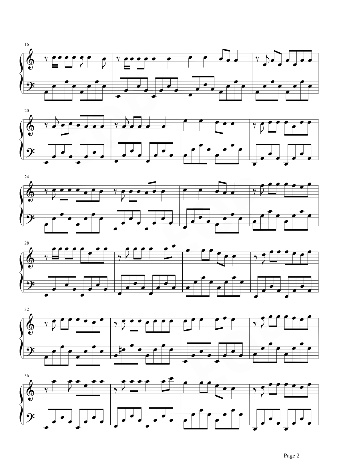 沙漠骆驼钢琴谱2