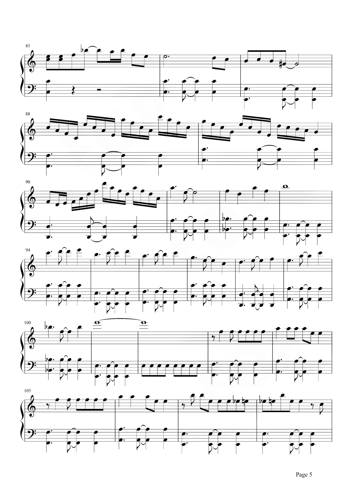 沙漠骆驼钢琴谱5