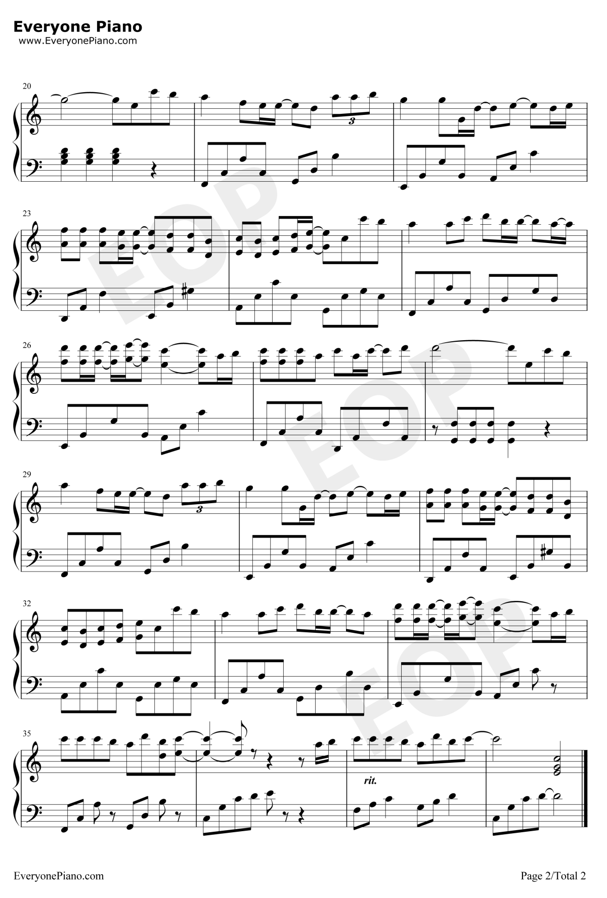 给未来的自己钢琴谱2