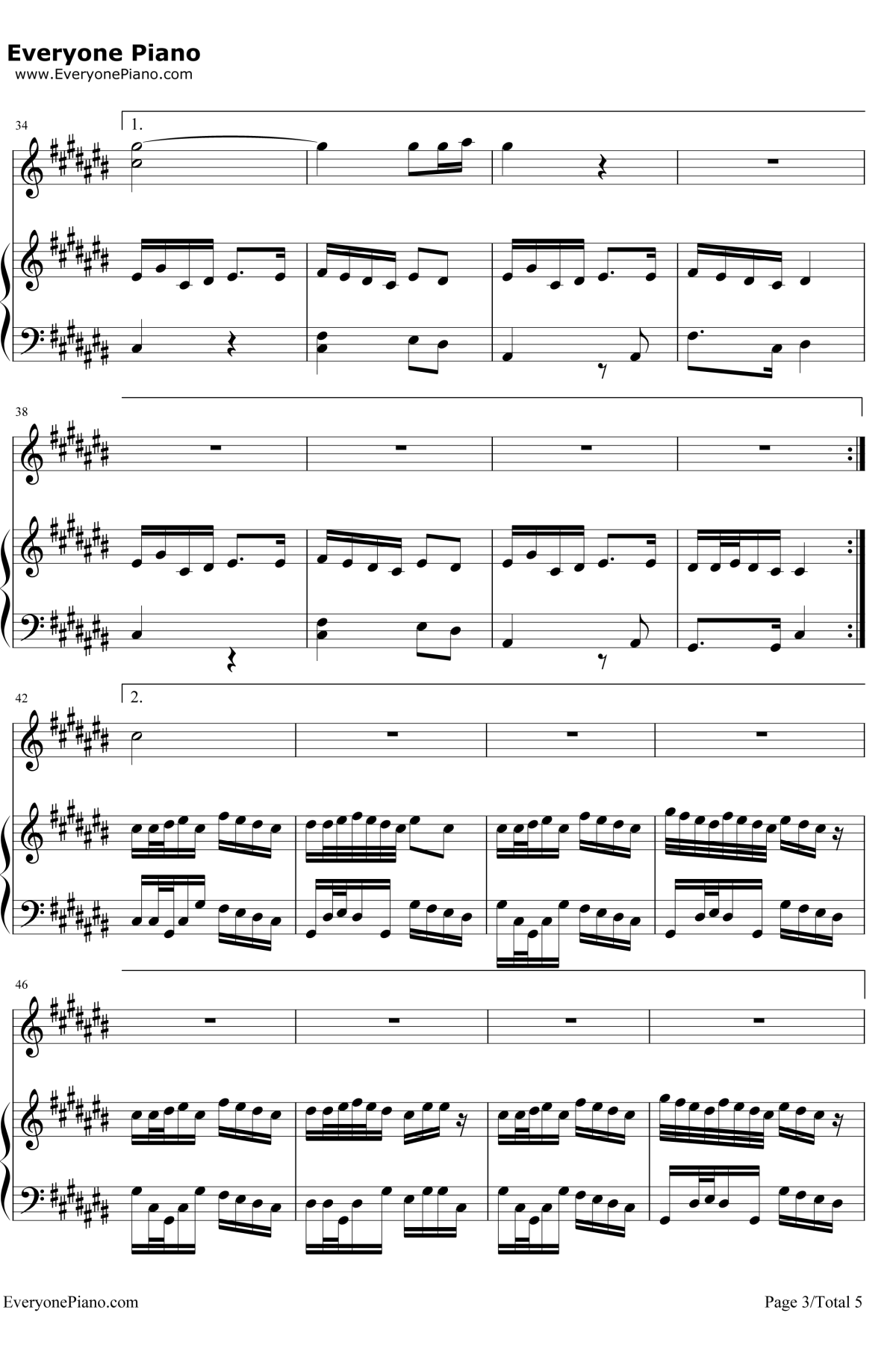 香水百合钢琴谱3