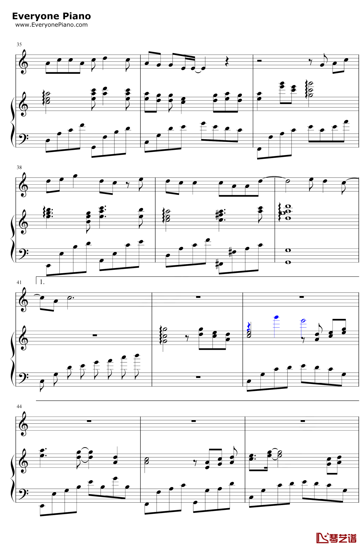 人间不值得钢琴谱4