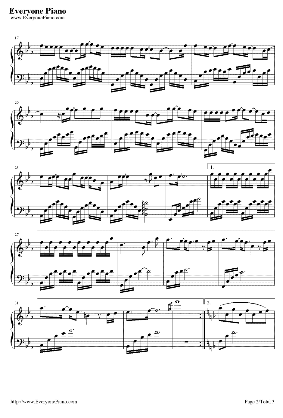 你的承诺钢琴谱2