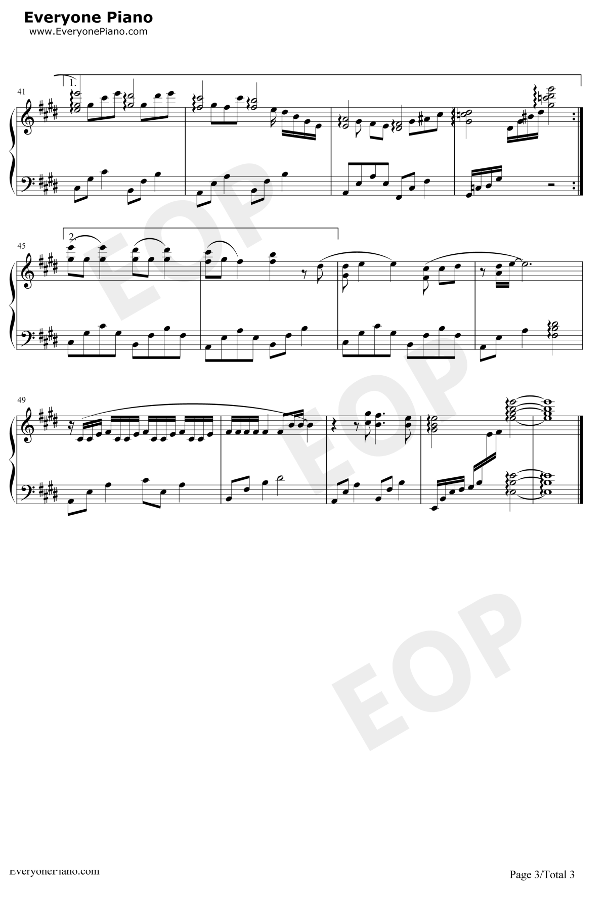 伤心童话钢琴谱3