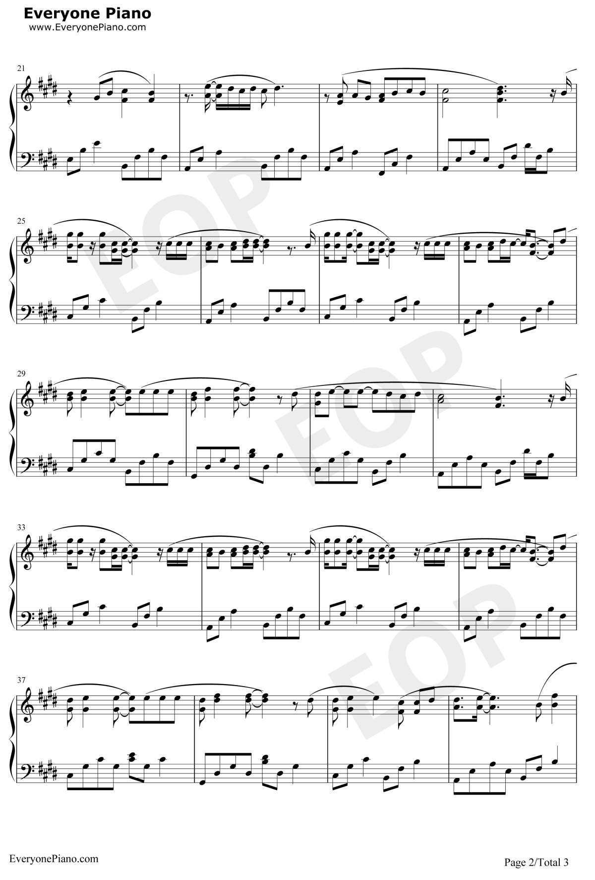 伤心童话钢琴谱2