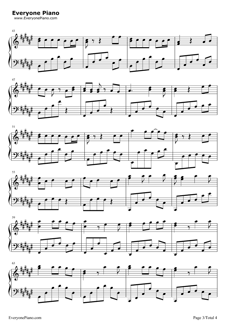 没那么简单钢琴谱3