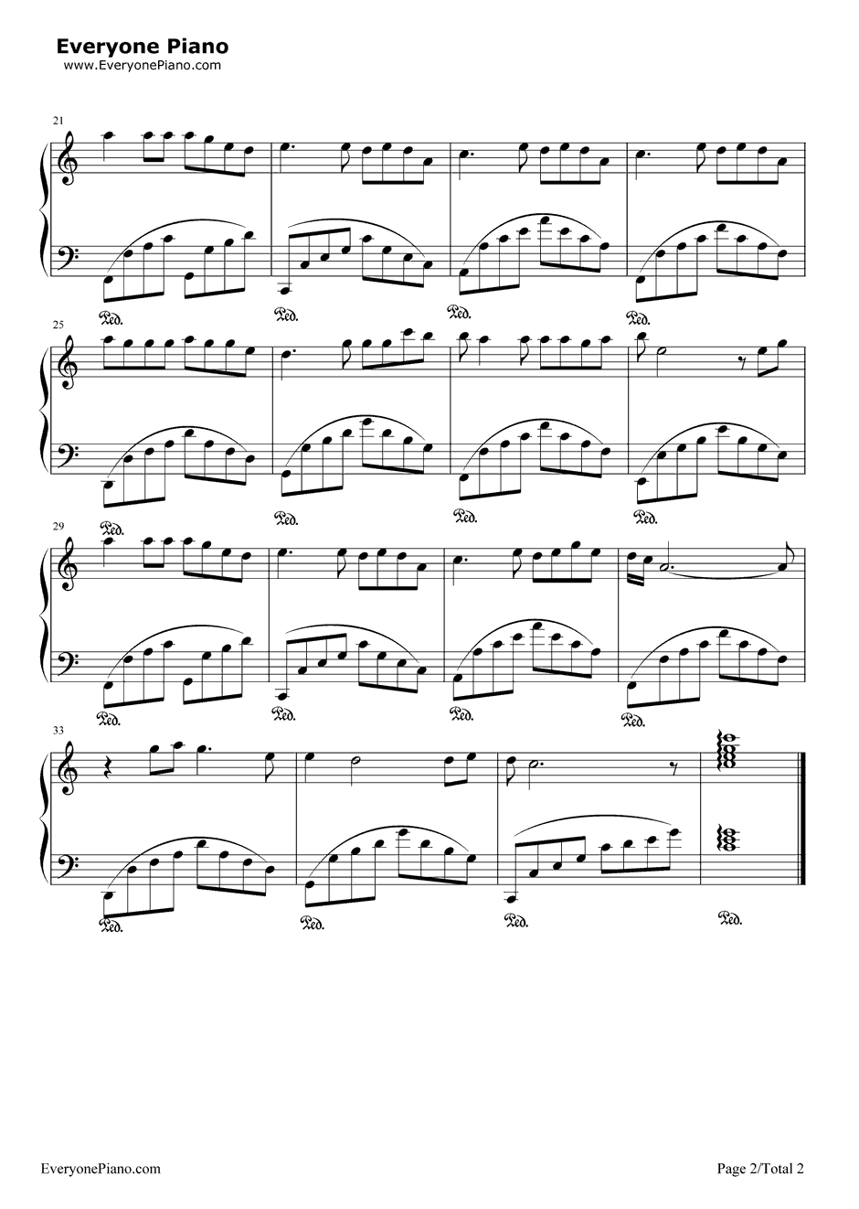 囚鸟钢琴谱2
