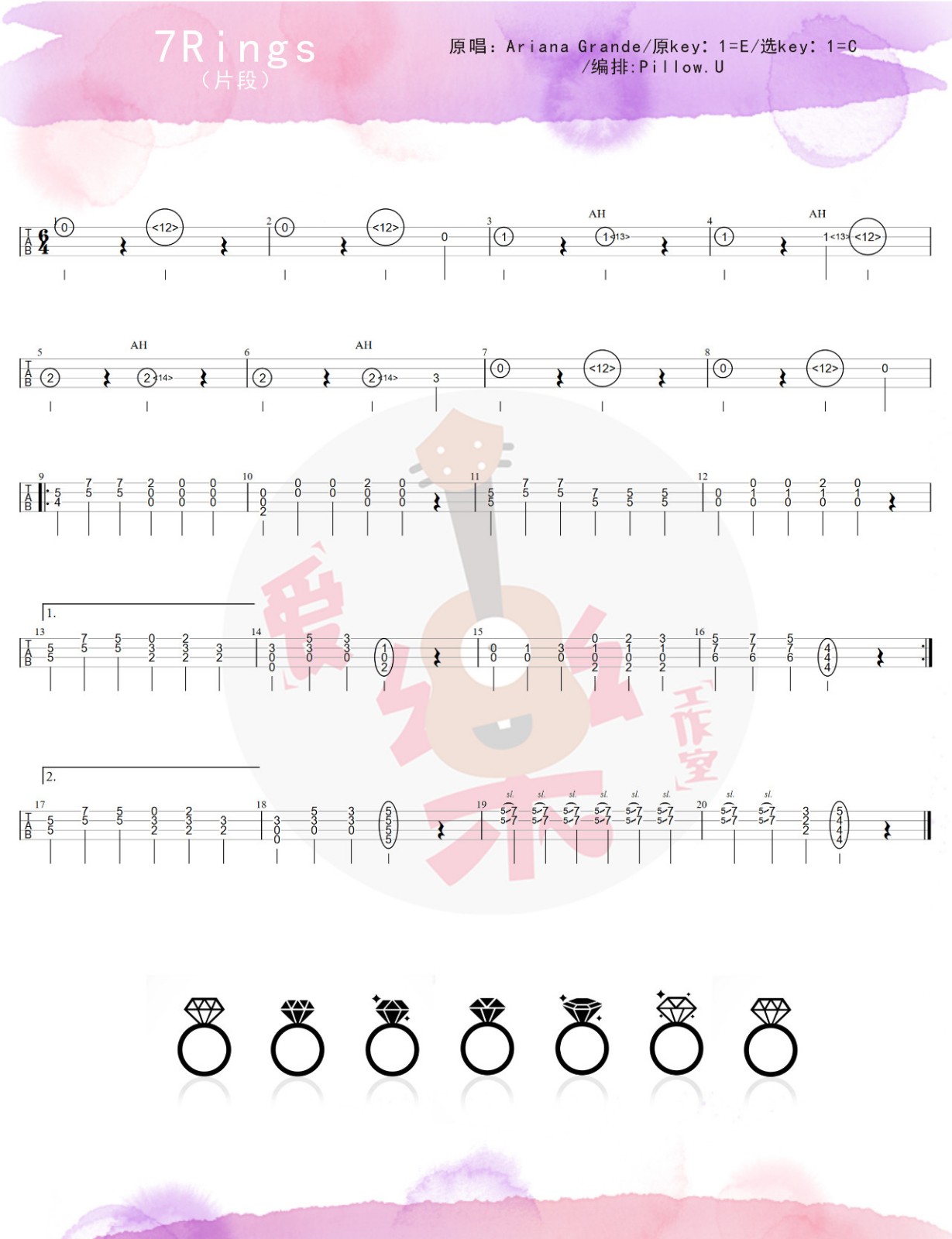 7Rings尤克里里谱1