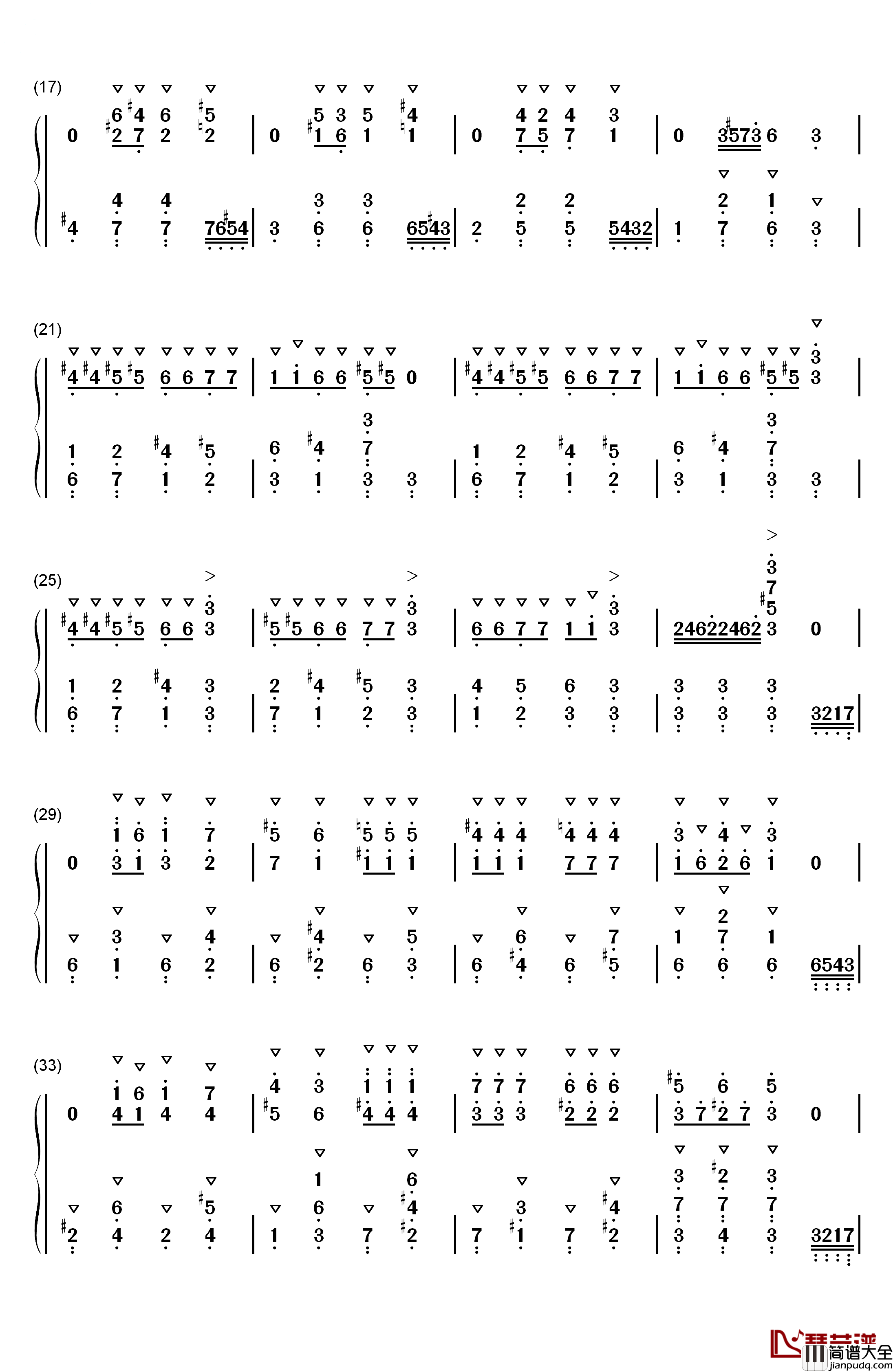 糖果仙子之舞钢琴简谱_数字双手_Pyotr_Ilyich_Tchaikovsky__柴可夫斯基