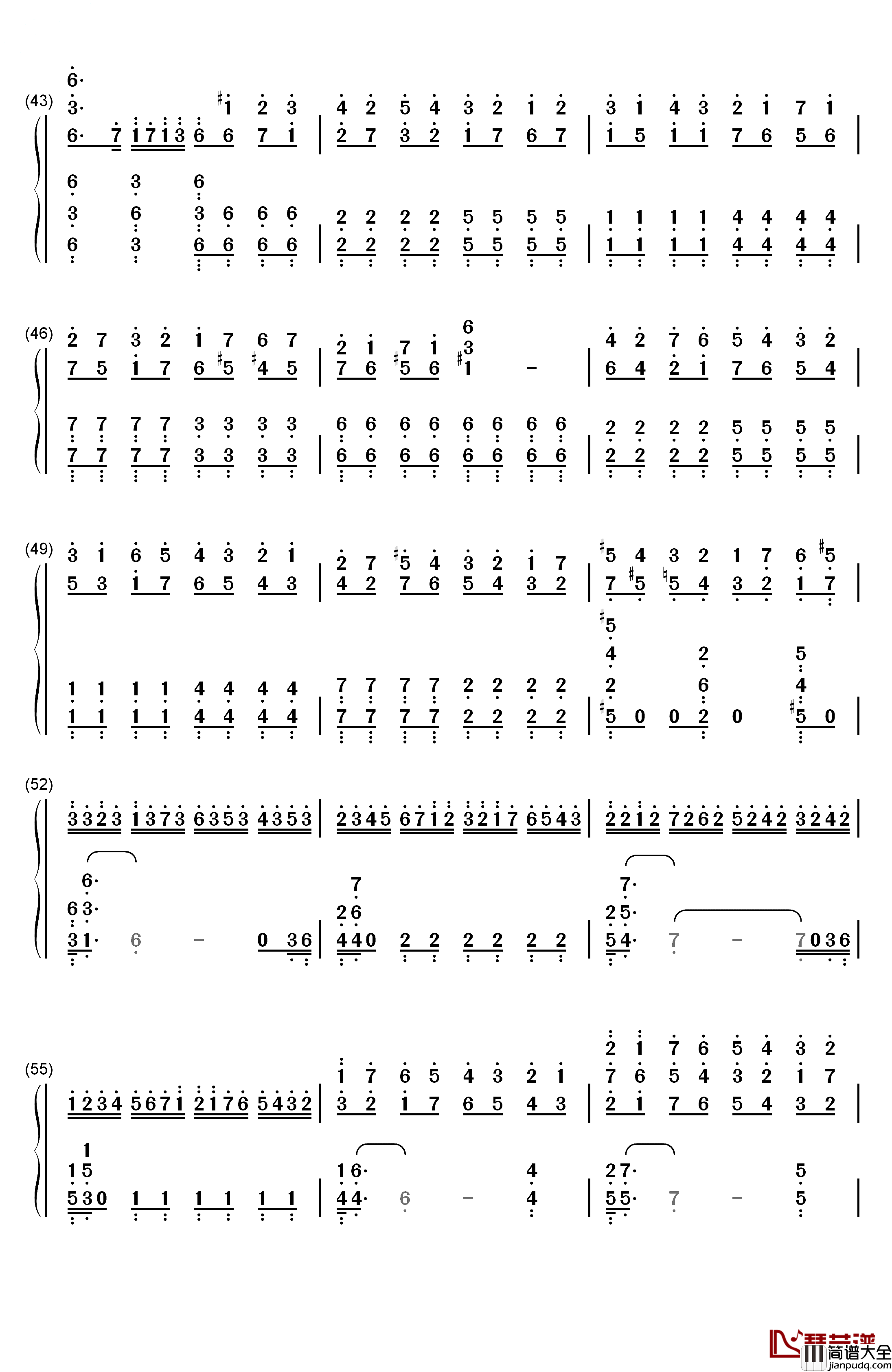 劲乐团V3钢琴简谱_数字双手_BeautifulDay