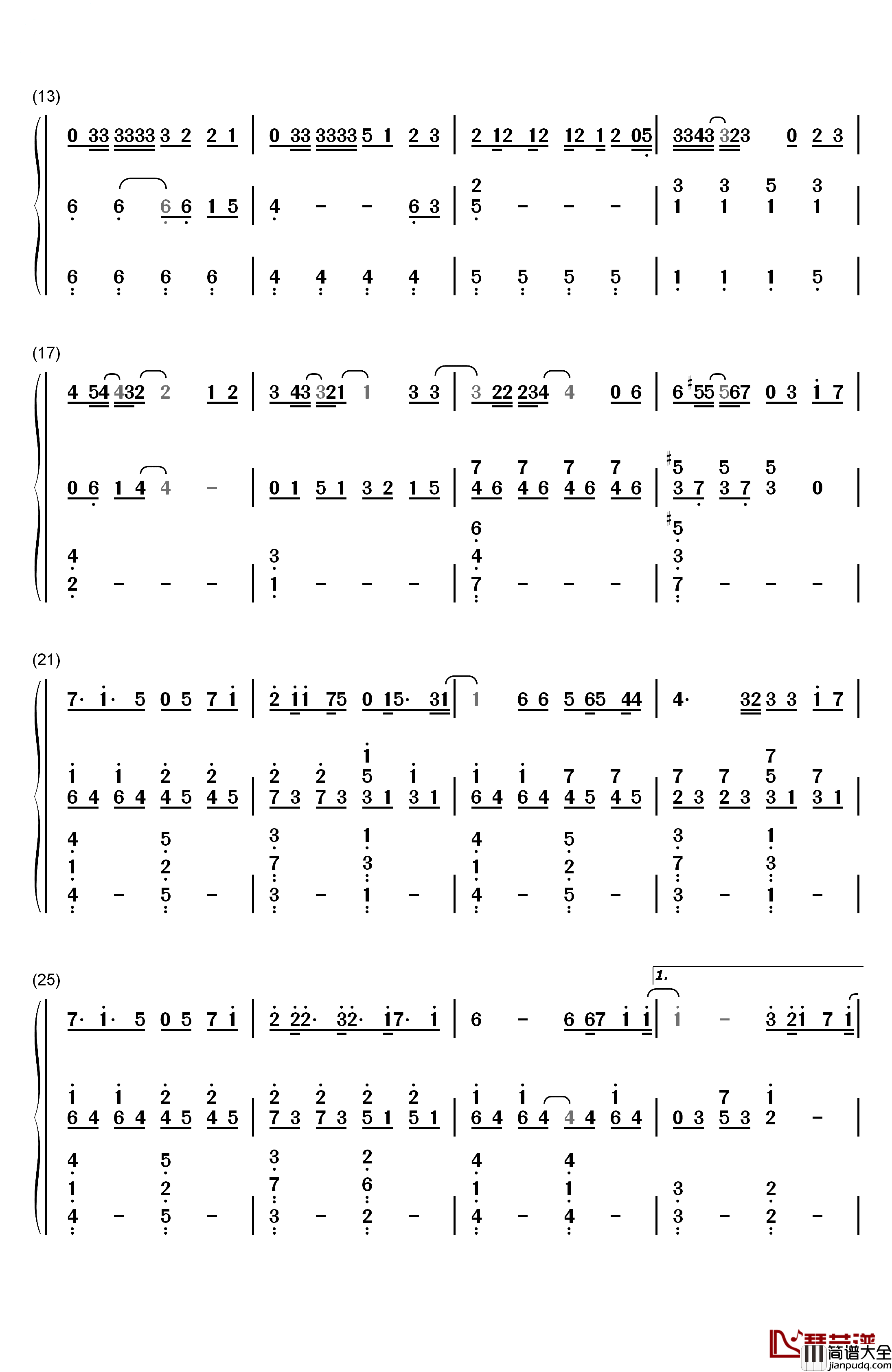 Divine钢琴简谱_数字双手_少女时代