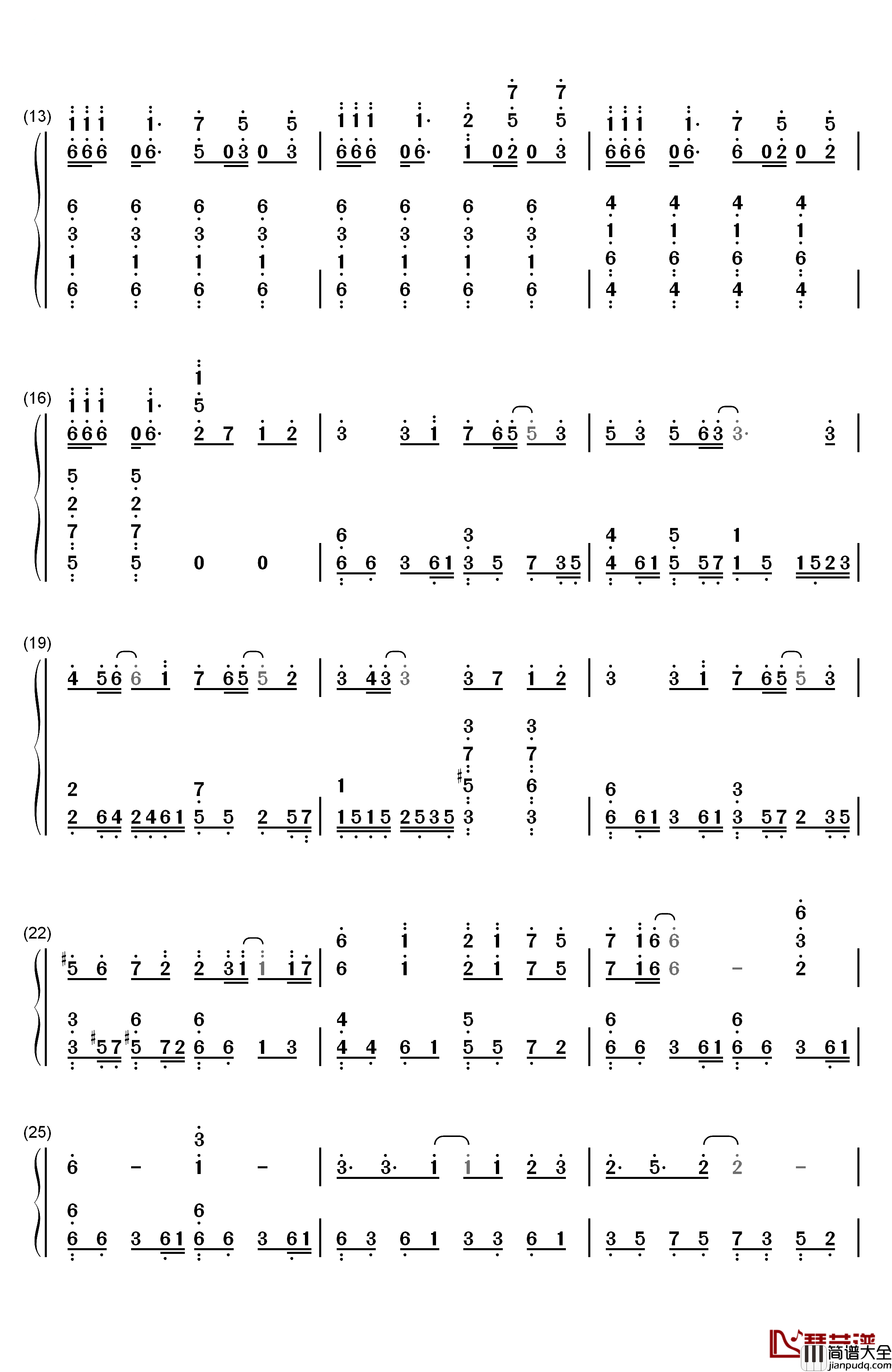 LEVEL5钢琴简谱_数字双手_fripSide