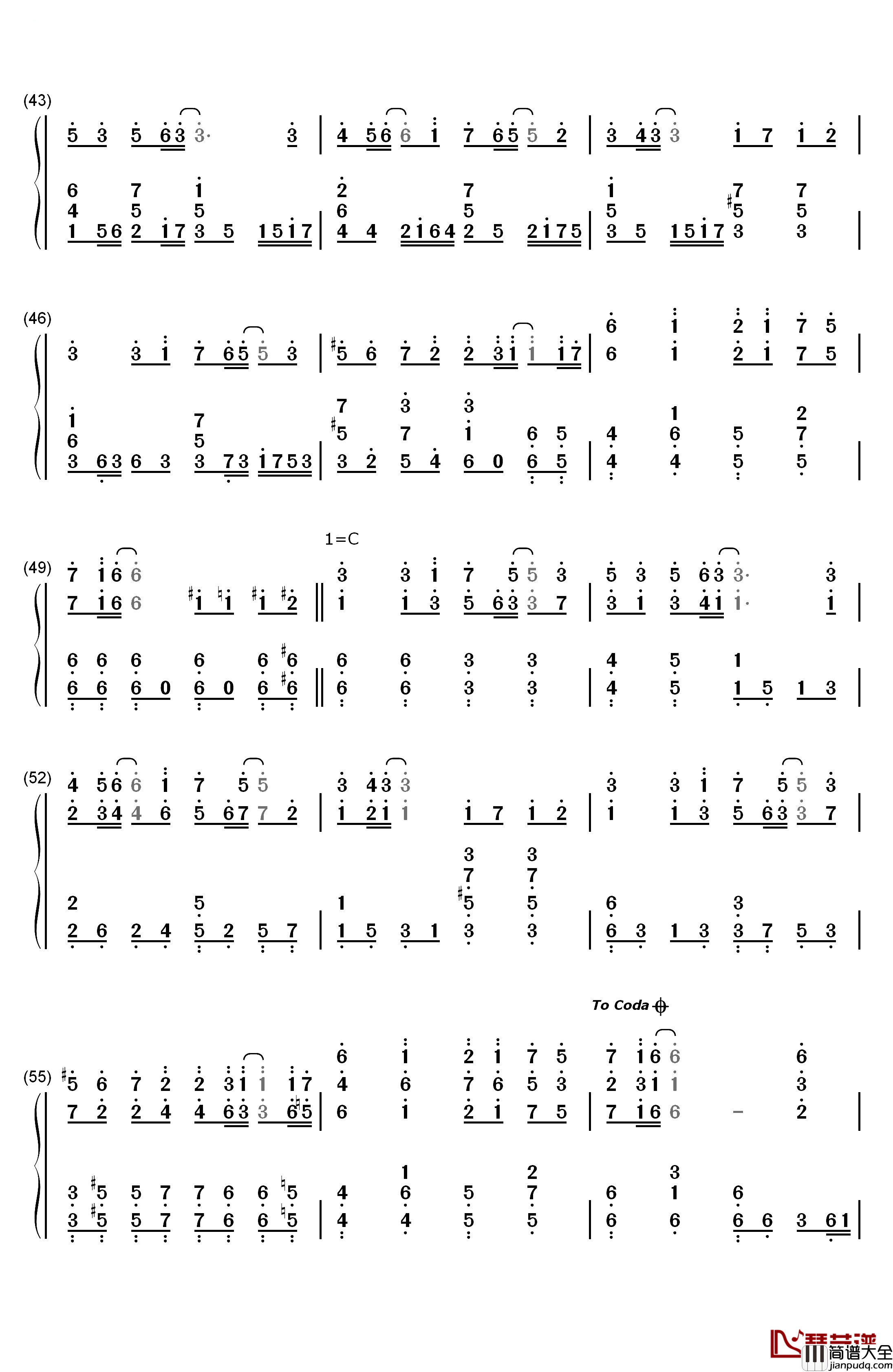 LEVEL5钢琴简谱_数字双手_fripSide