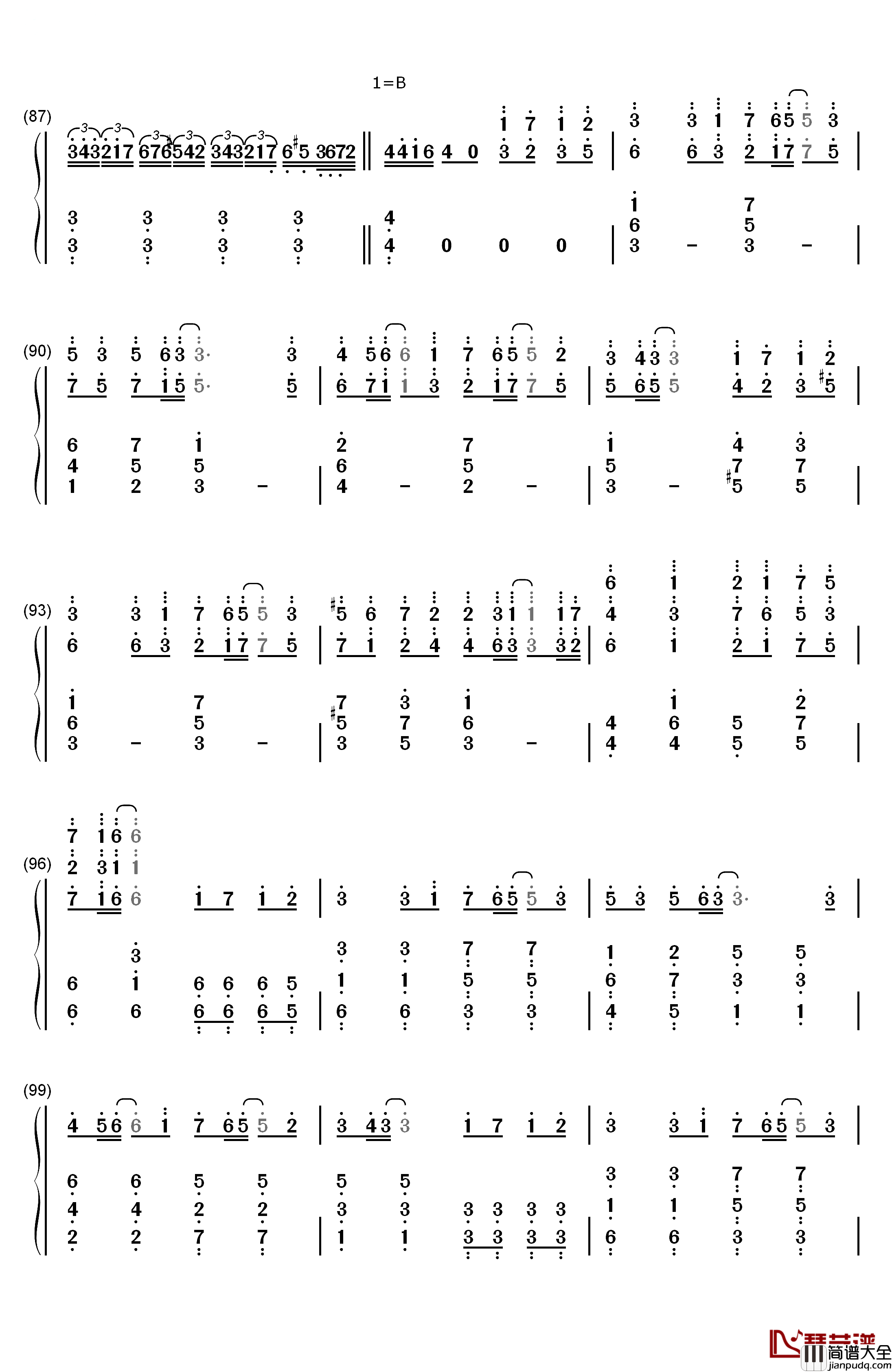 LEVEL5钢琴简谱_数字双手_fripSide