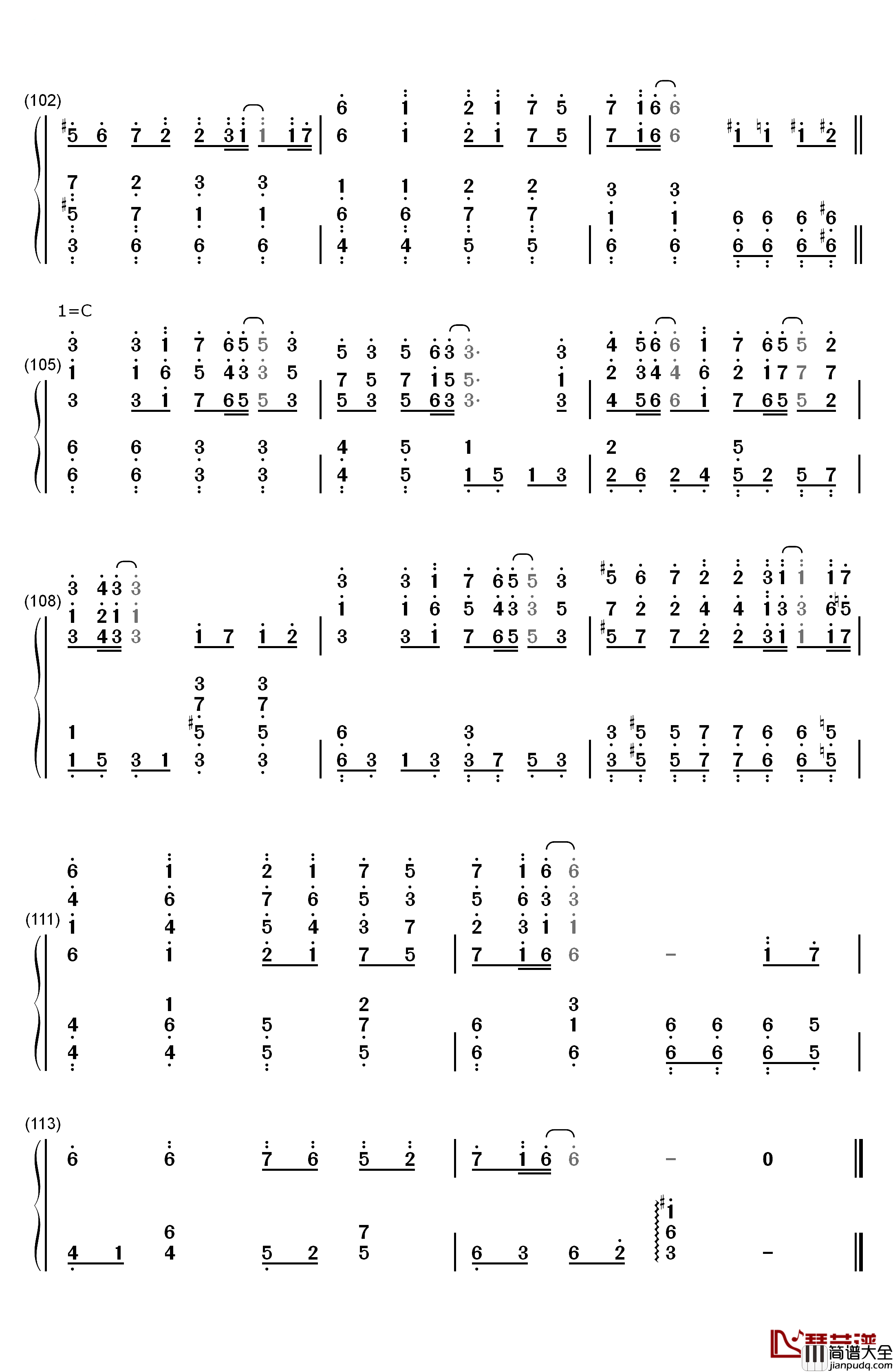 LEVEL5钢琴简谱_数字双手_fripSide