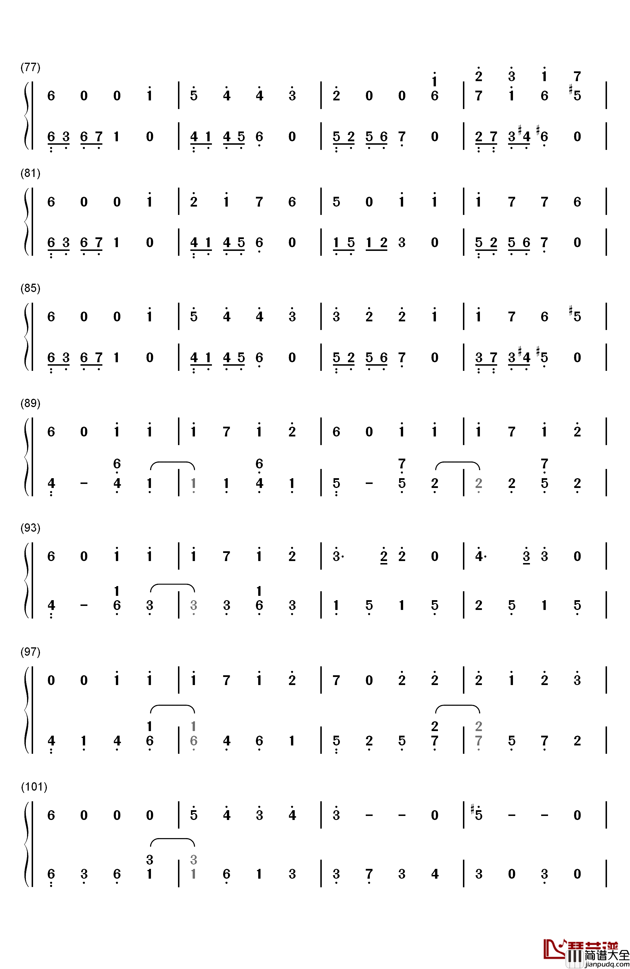 嘘つきのパレード钢琴简谱_数字双手_初音未来