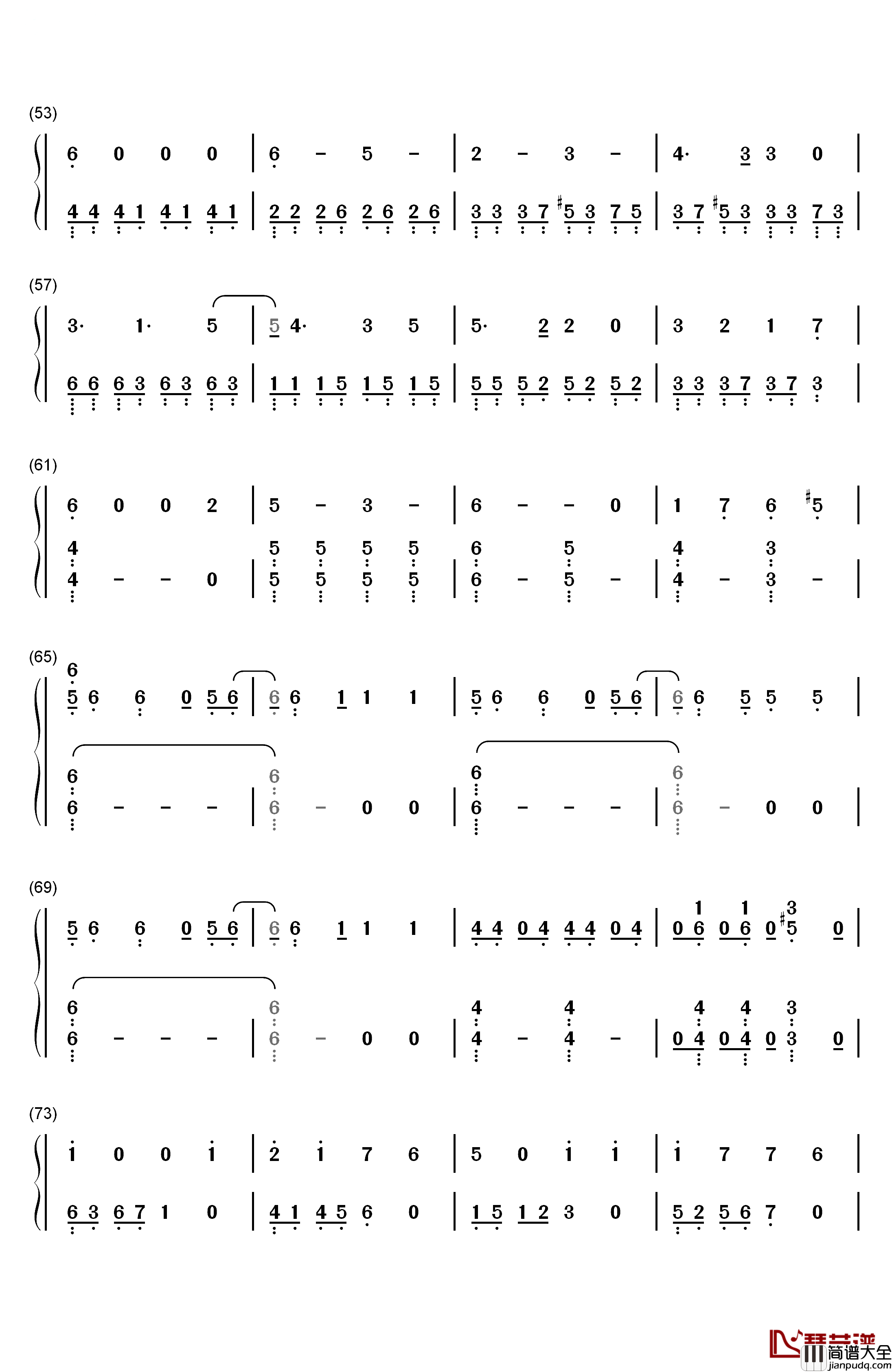 嘘つきのパレード钢琴简谱_数字双手_初音未来
