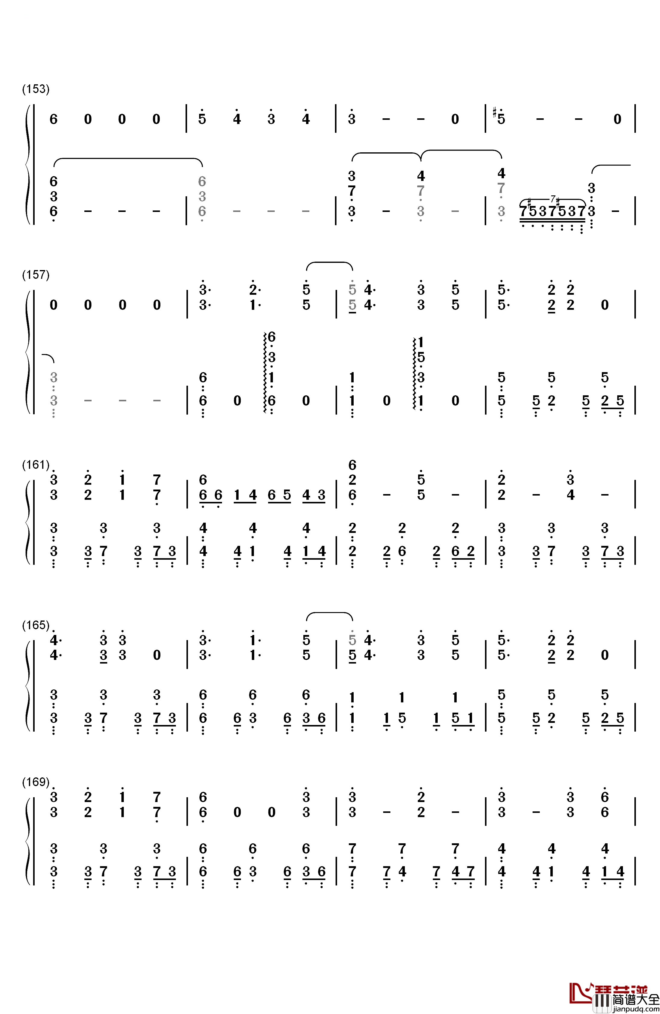 嘘つきのパレード钢琴简谱_数字双手_初音未来