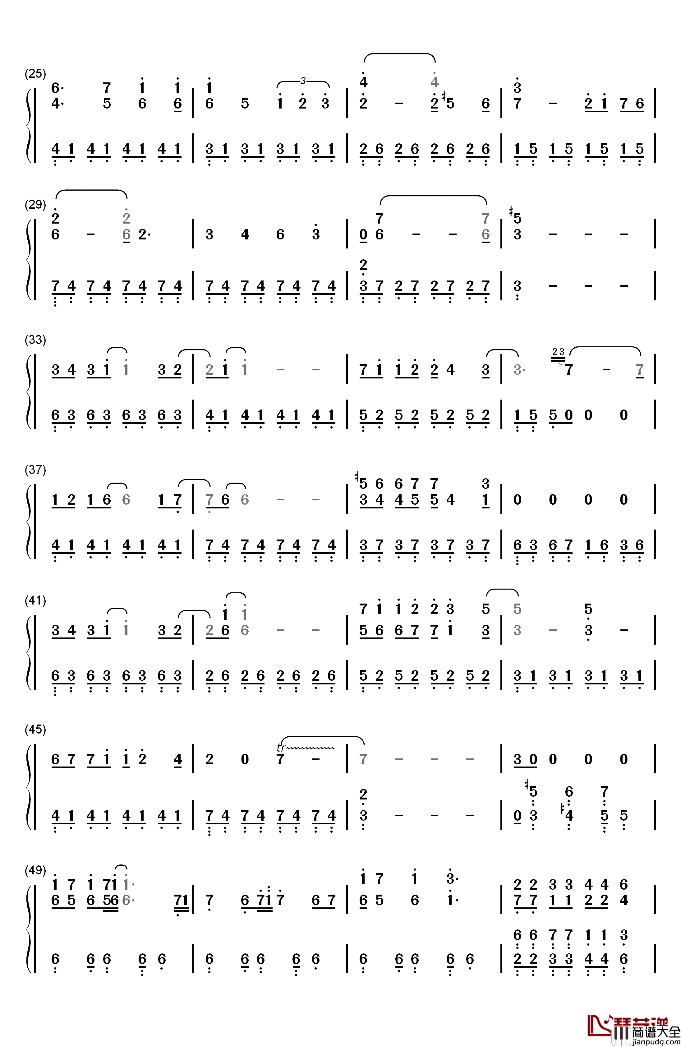 悲伤的天使钢琴简谱_数字双手_伊戈尔·克鲁多伊