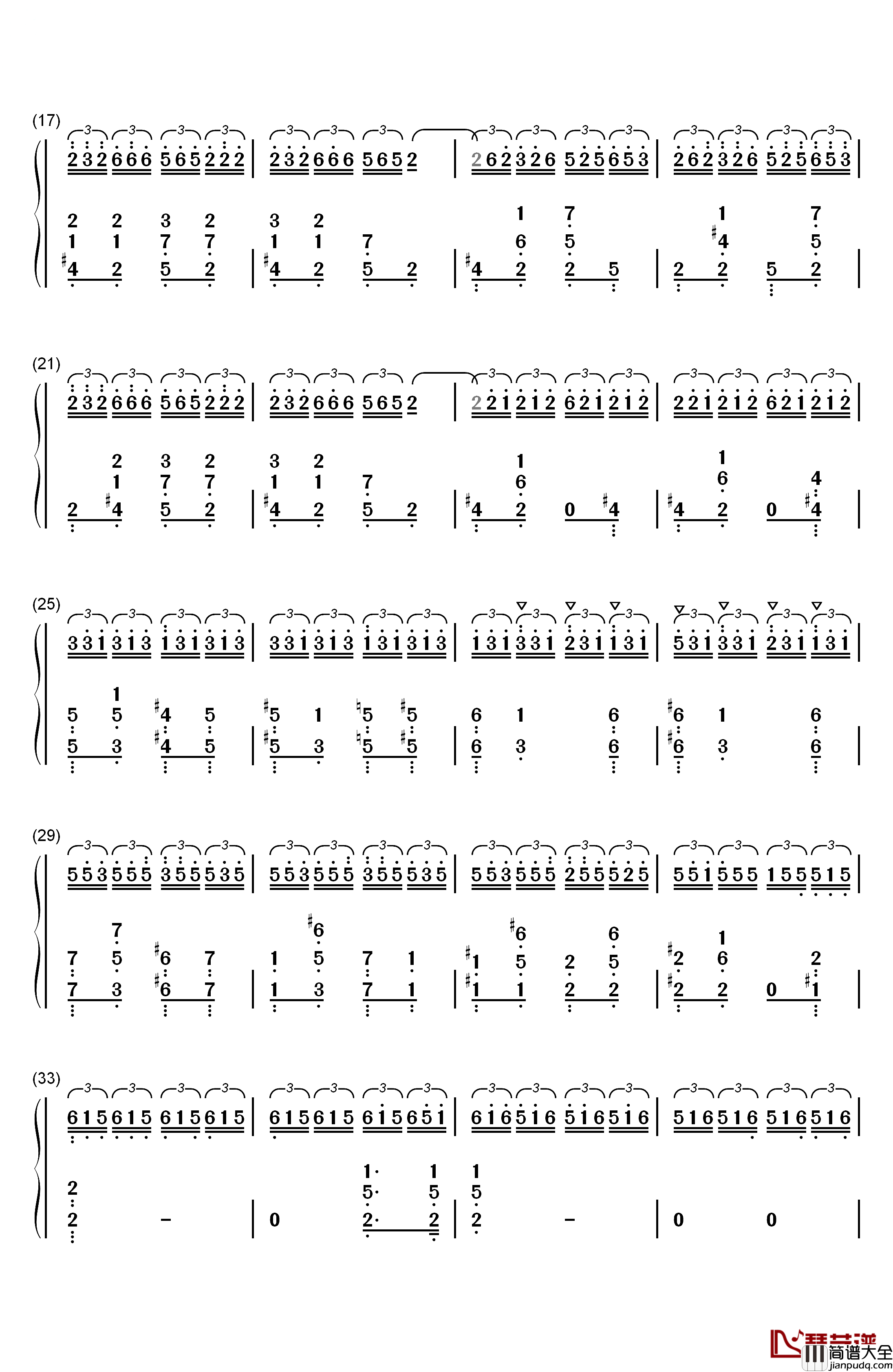 黑键练习曲钢琴简谱_数字双手_肖邦