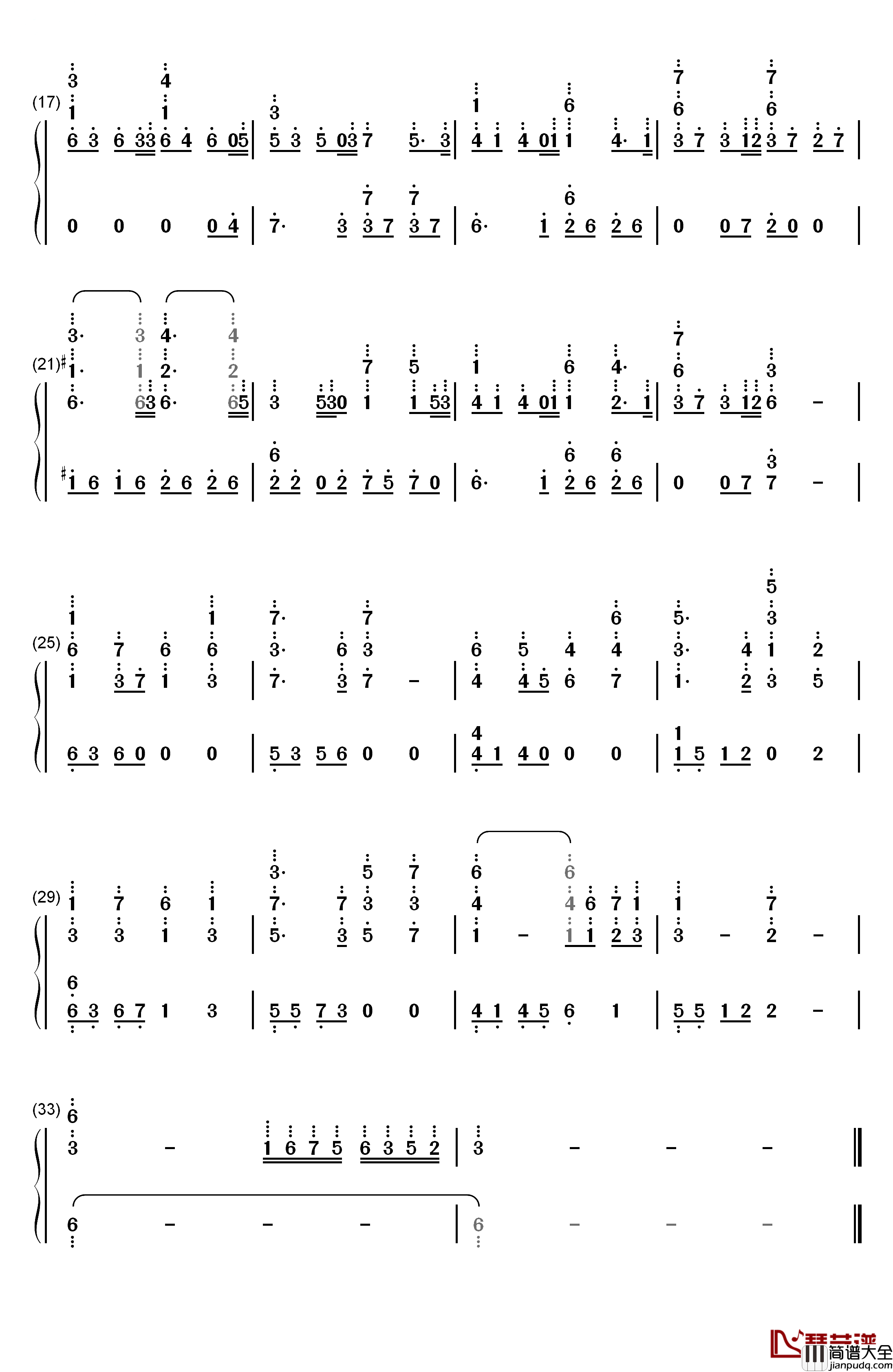 Pain钢琴简谱_数字双手_Aimee_B_及川リン