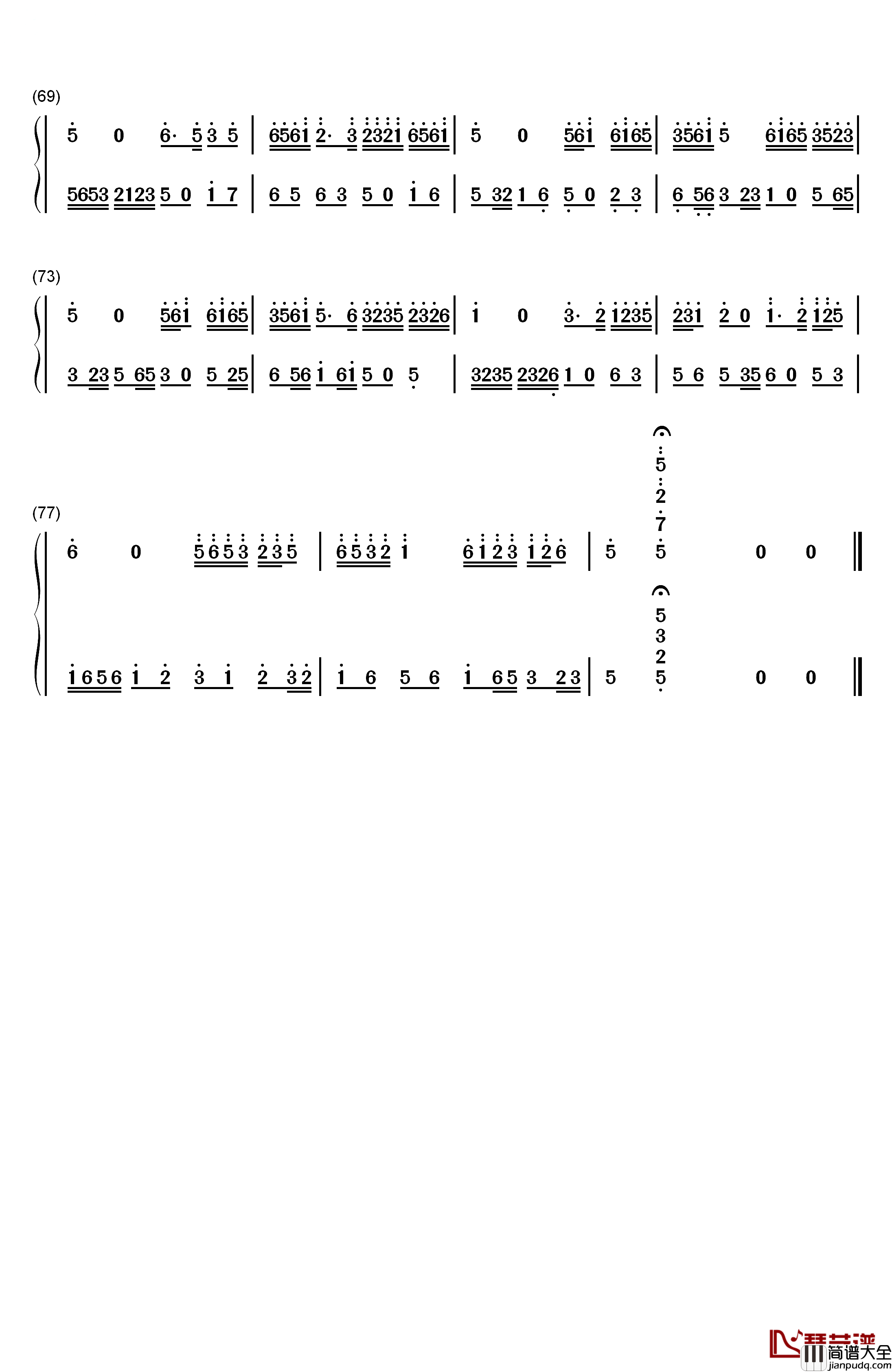 牧童短笛钢琴简谱_数字双手_贺绿汀