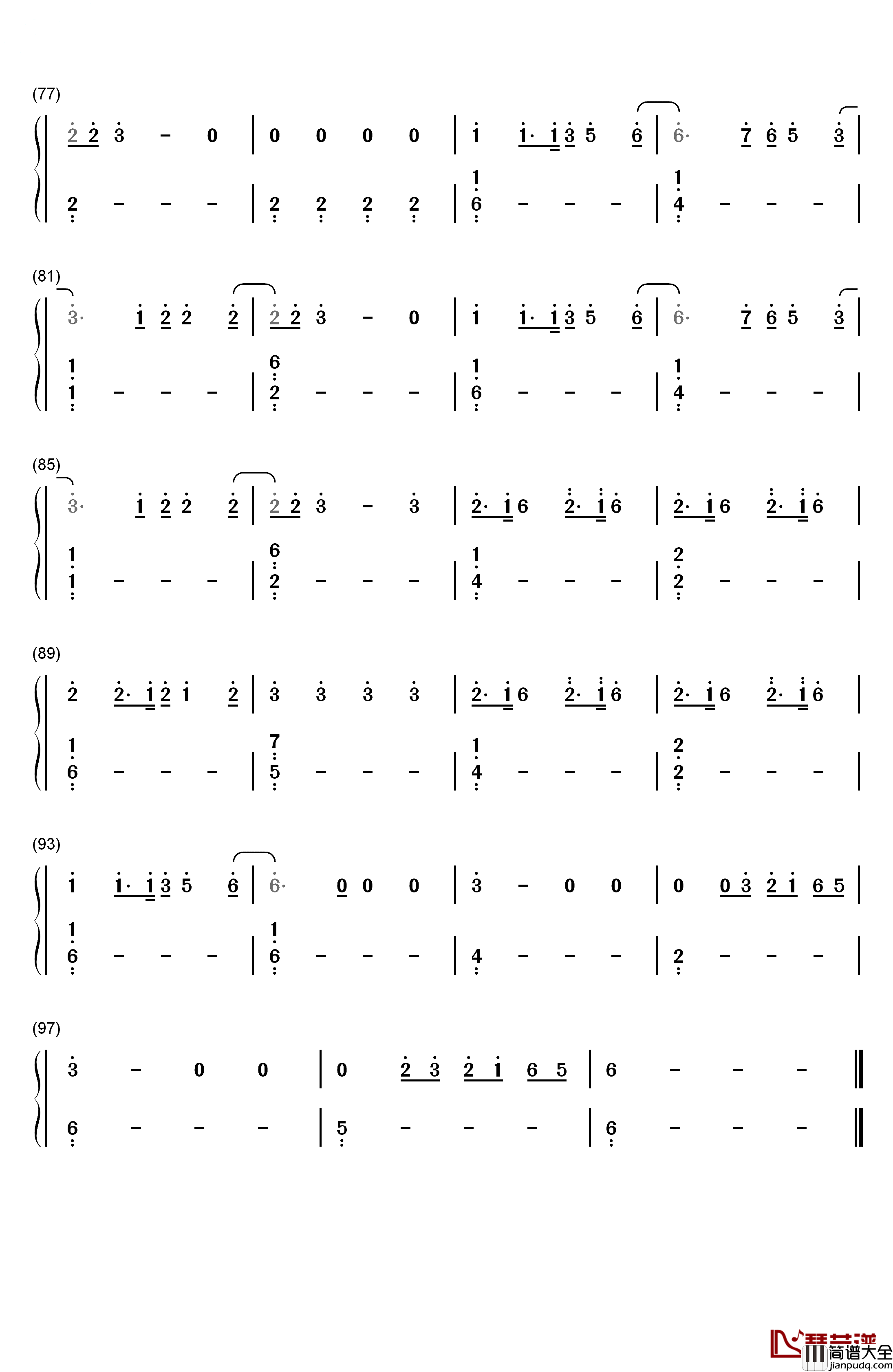 Reminding_Me钢琴简谱_数字双手_Shawn_Hook_Vanessa_Hudgens