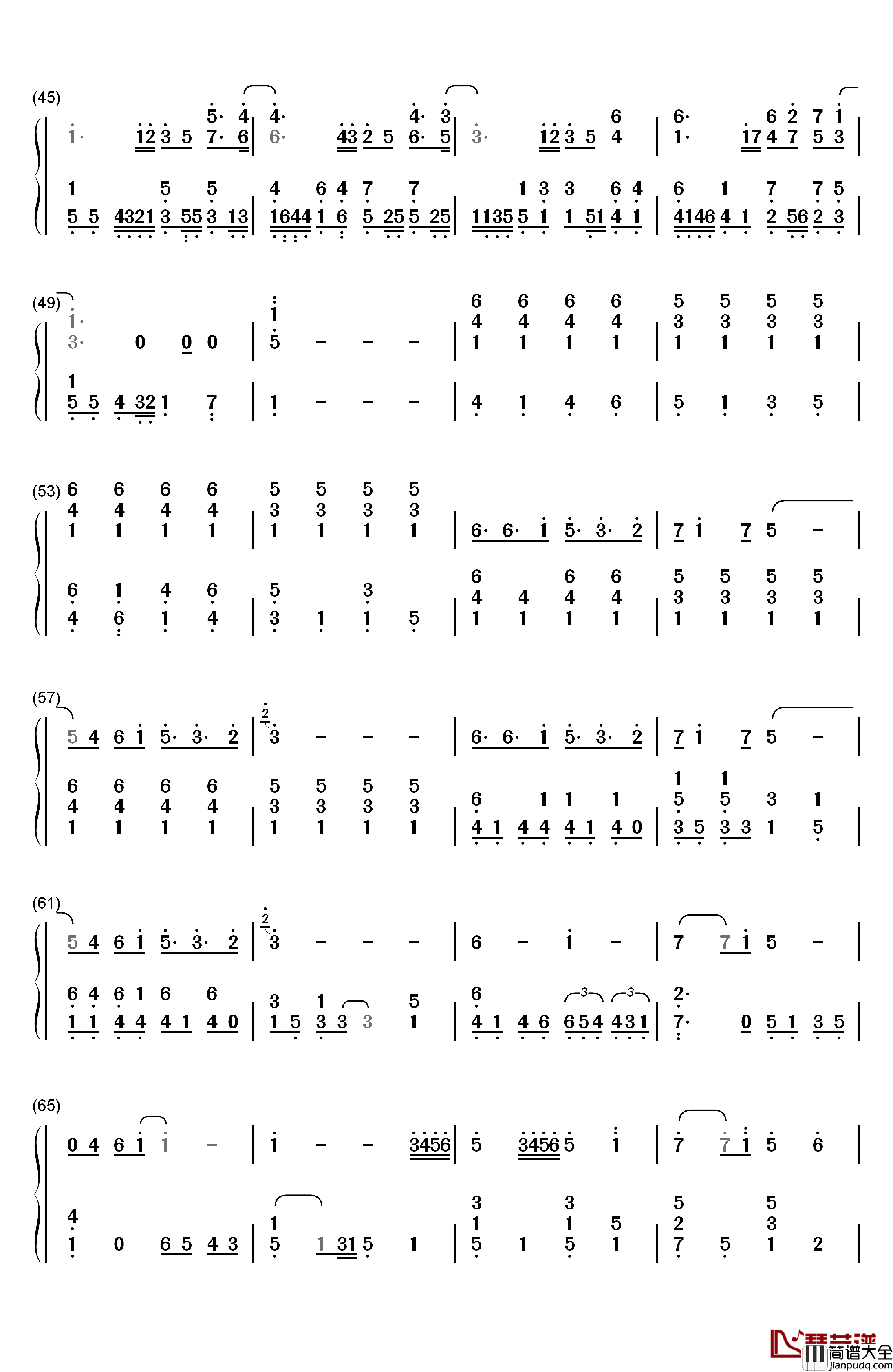 相信钢琴简谱_数字双手_苏打绿