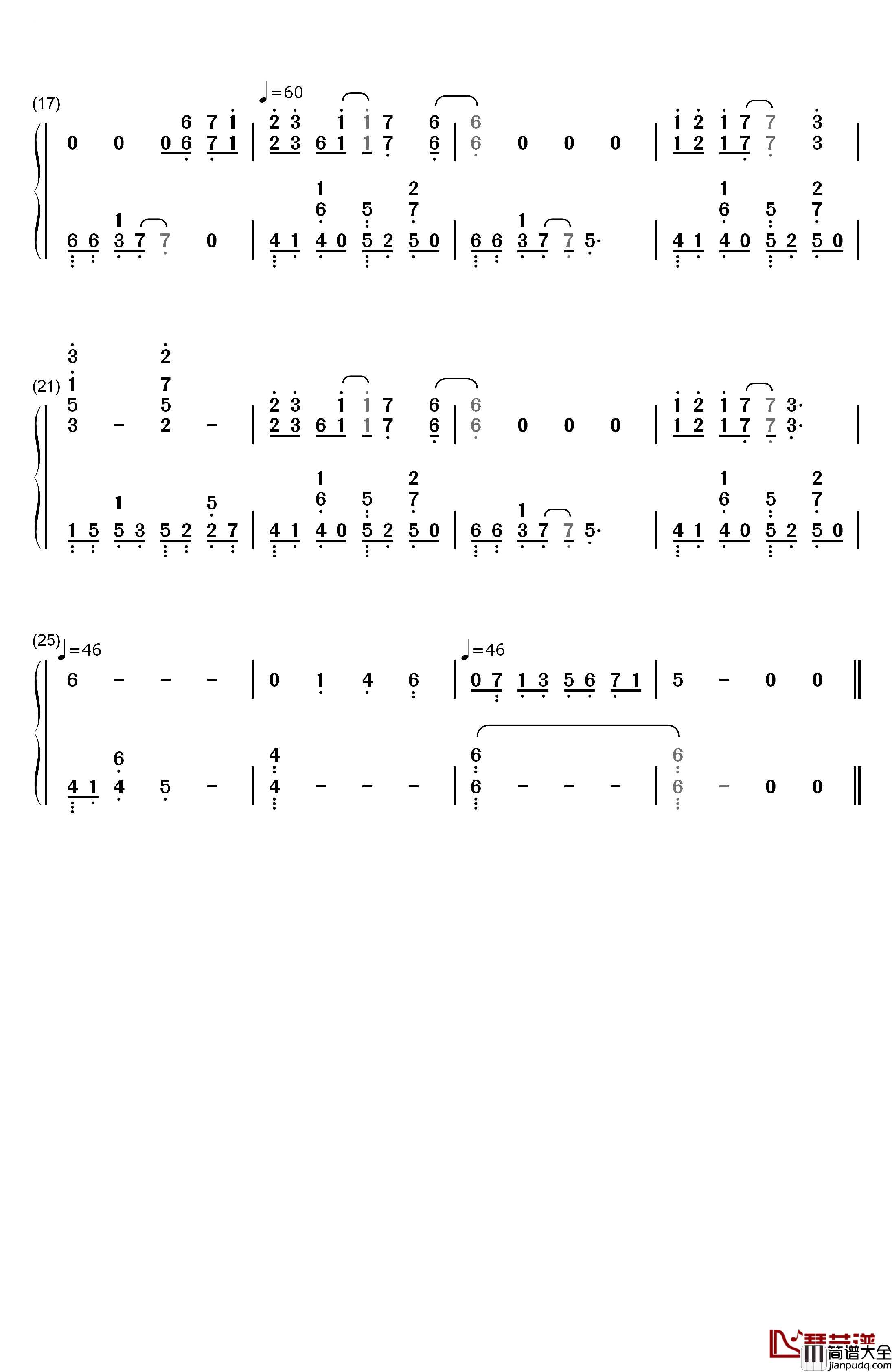 哀の伤钢琴简谱_数字双手_增田俊郎