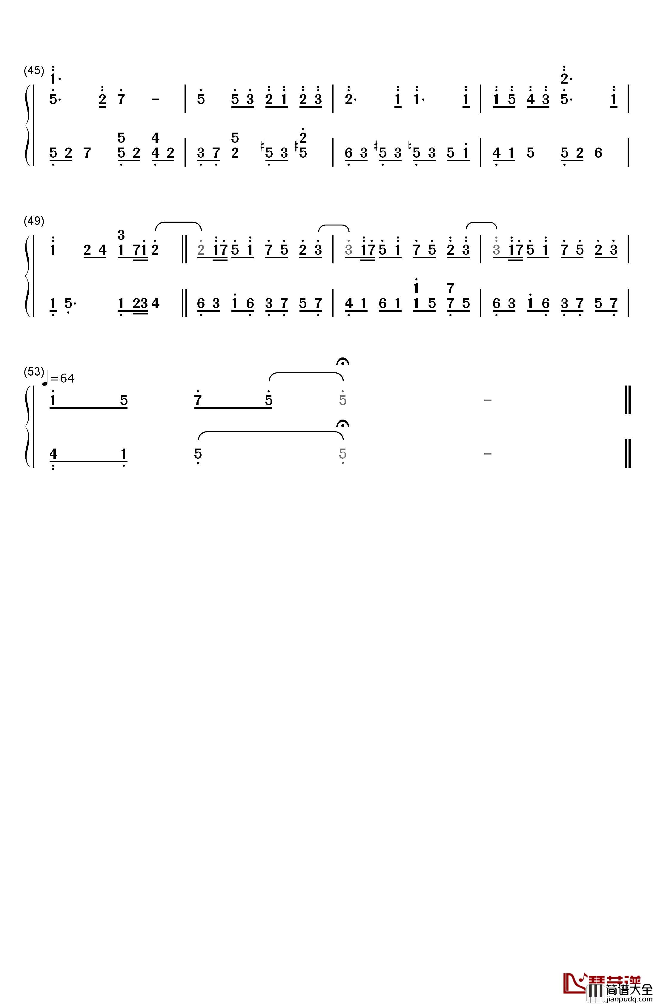 亲爱的那不是爱情钢琴简谱_数字双手_张韶涵