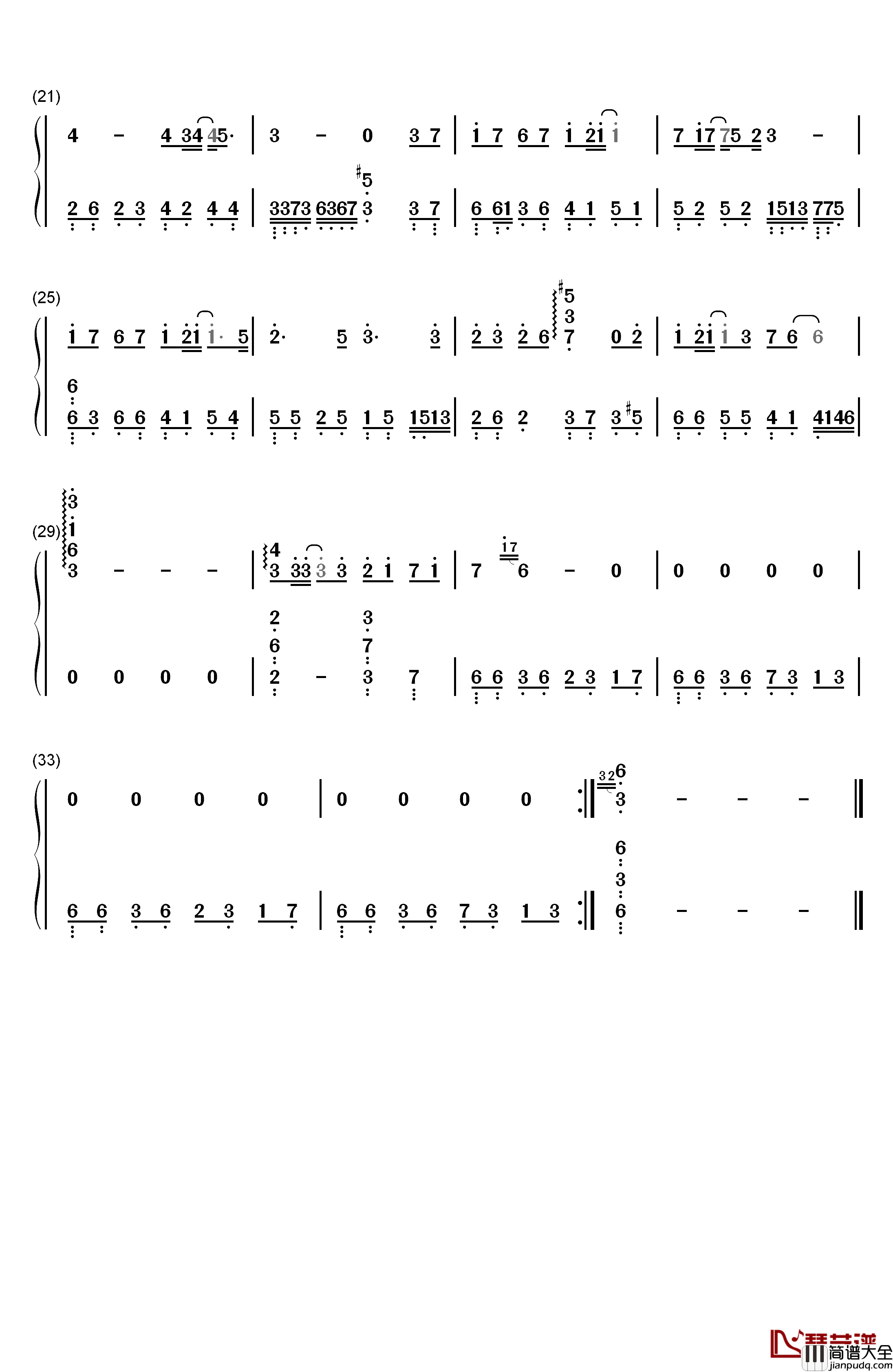 唯爱钢琴简谱_数字双手_薛凯琪_周子扬