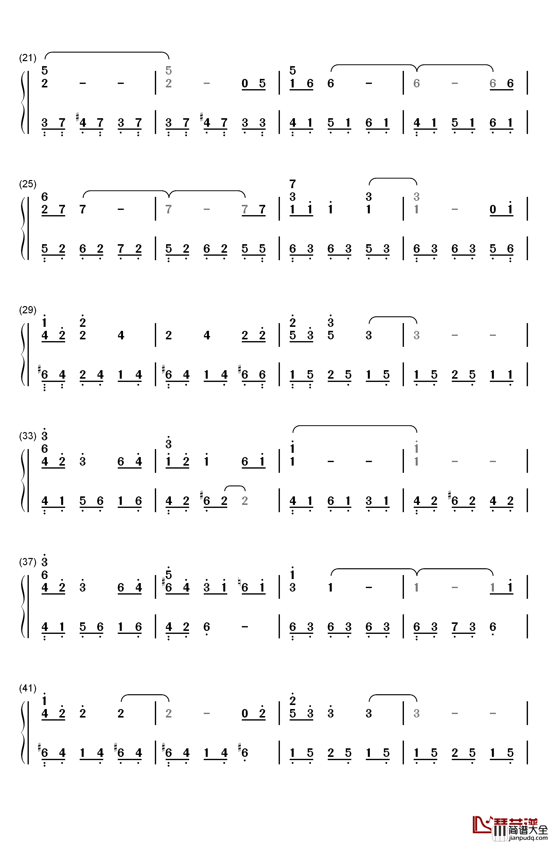 With_the_Wind钢琴简谱_数字双手_李闰珉
