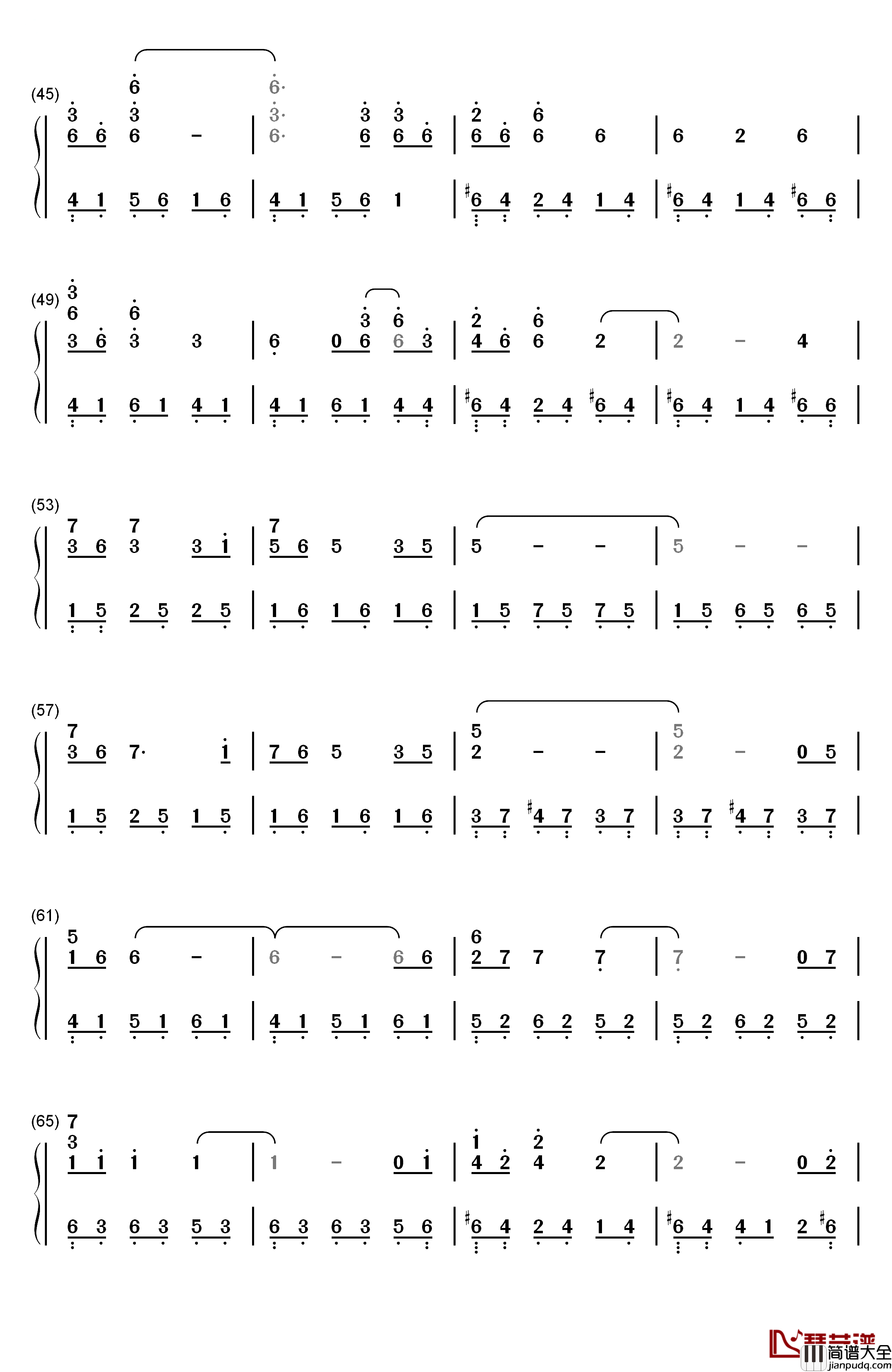With_the_Wind钢琴简谱_数字双手_李闰珉
