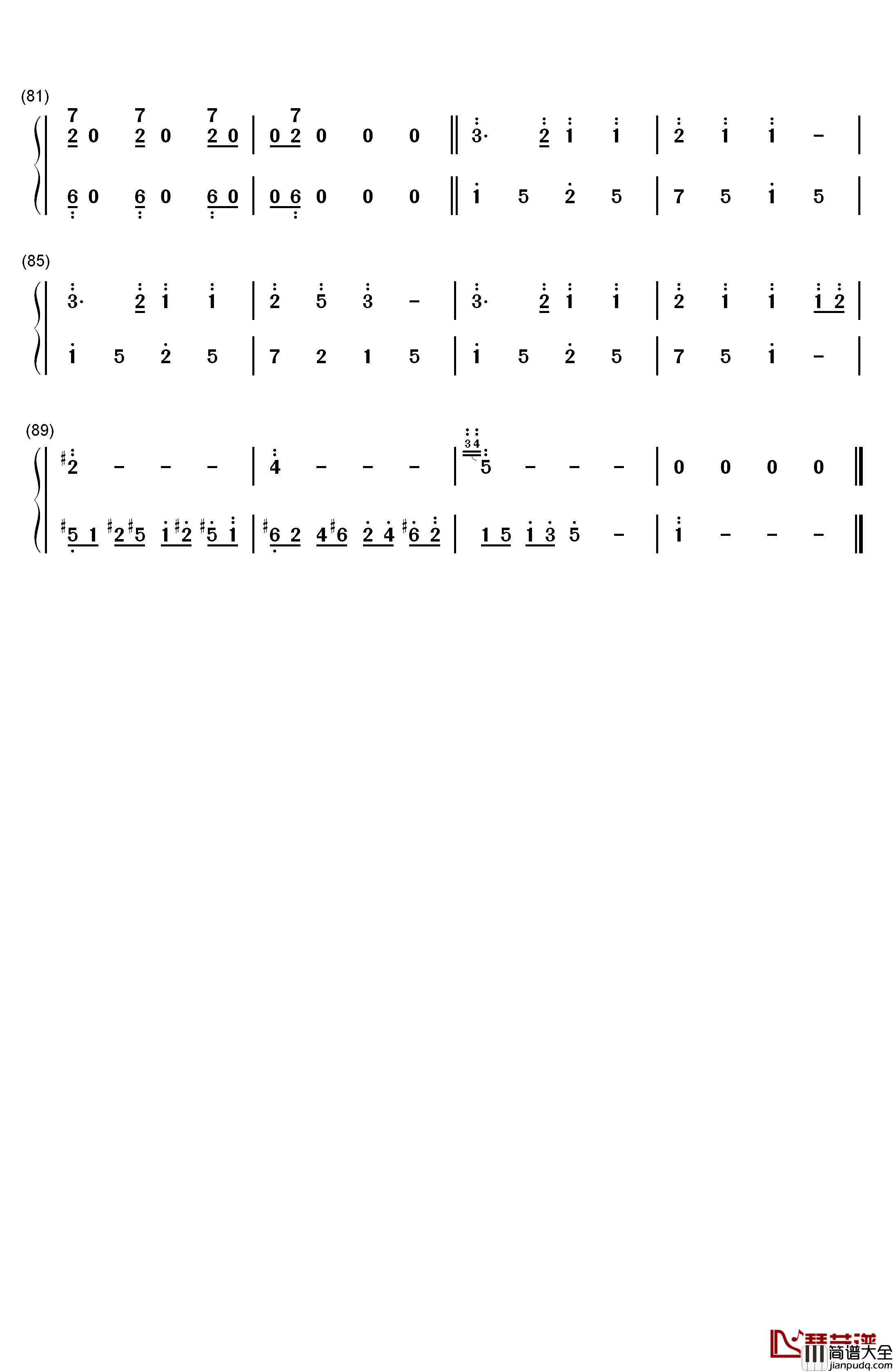 メルト(Melt)钢琴简谱_数字双手_初音ミク