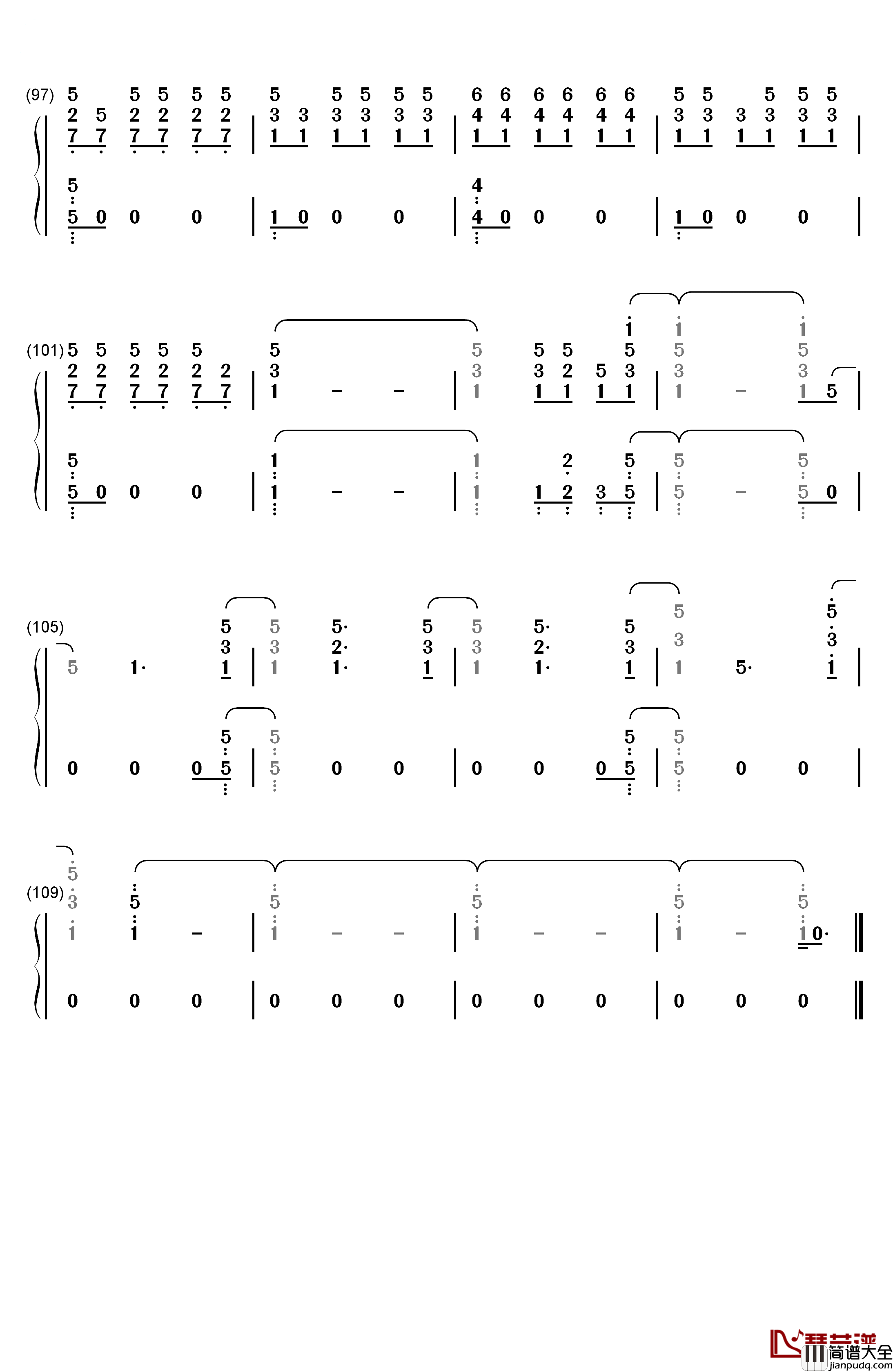 One_Last_Song钢琴简谱_数字双手_Sam_Smith