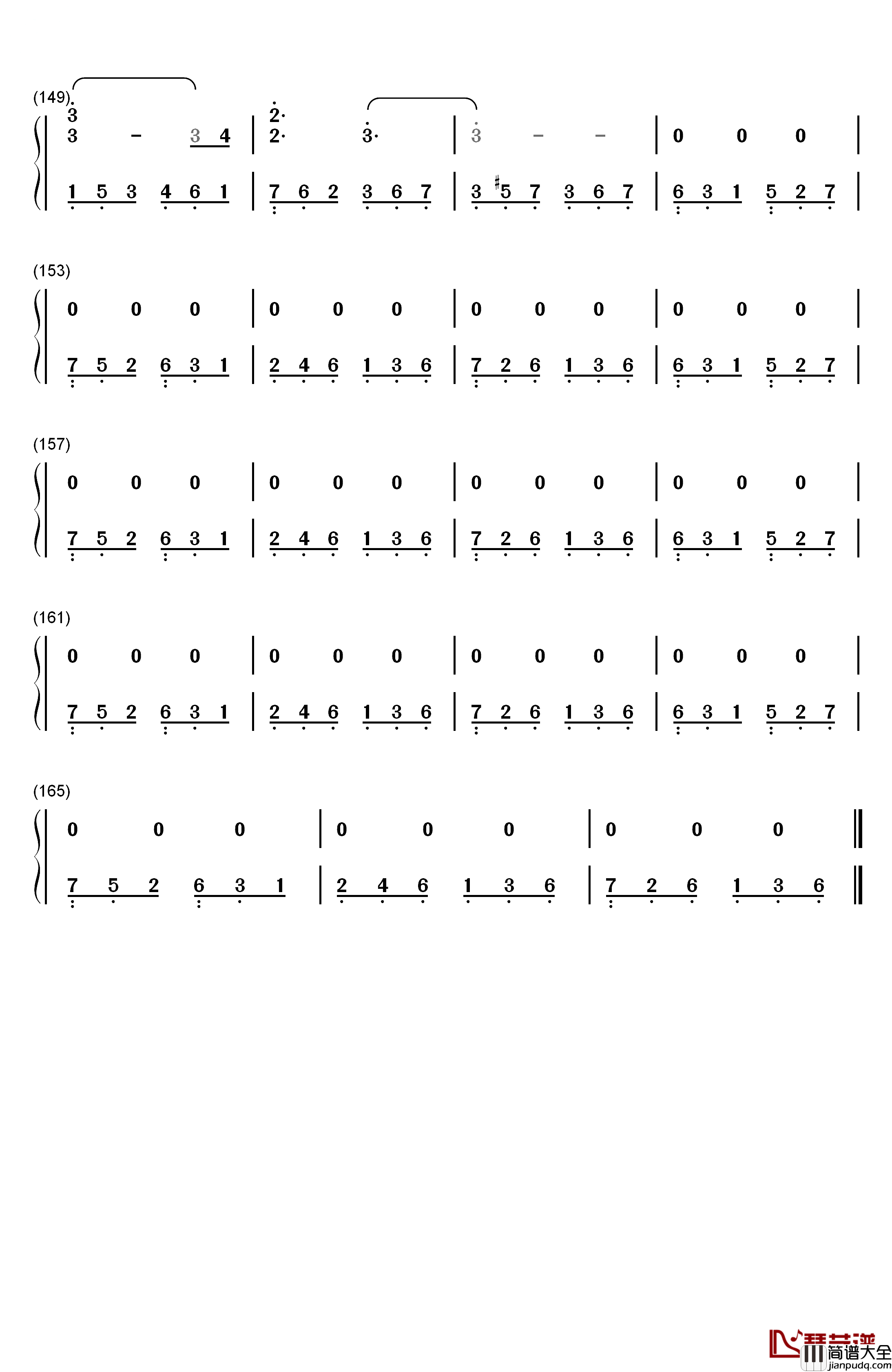 声声思钢琴简谱_数字双手_林海