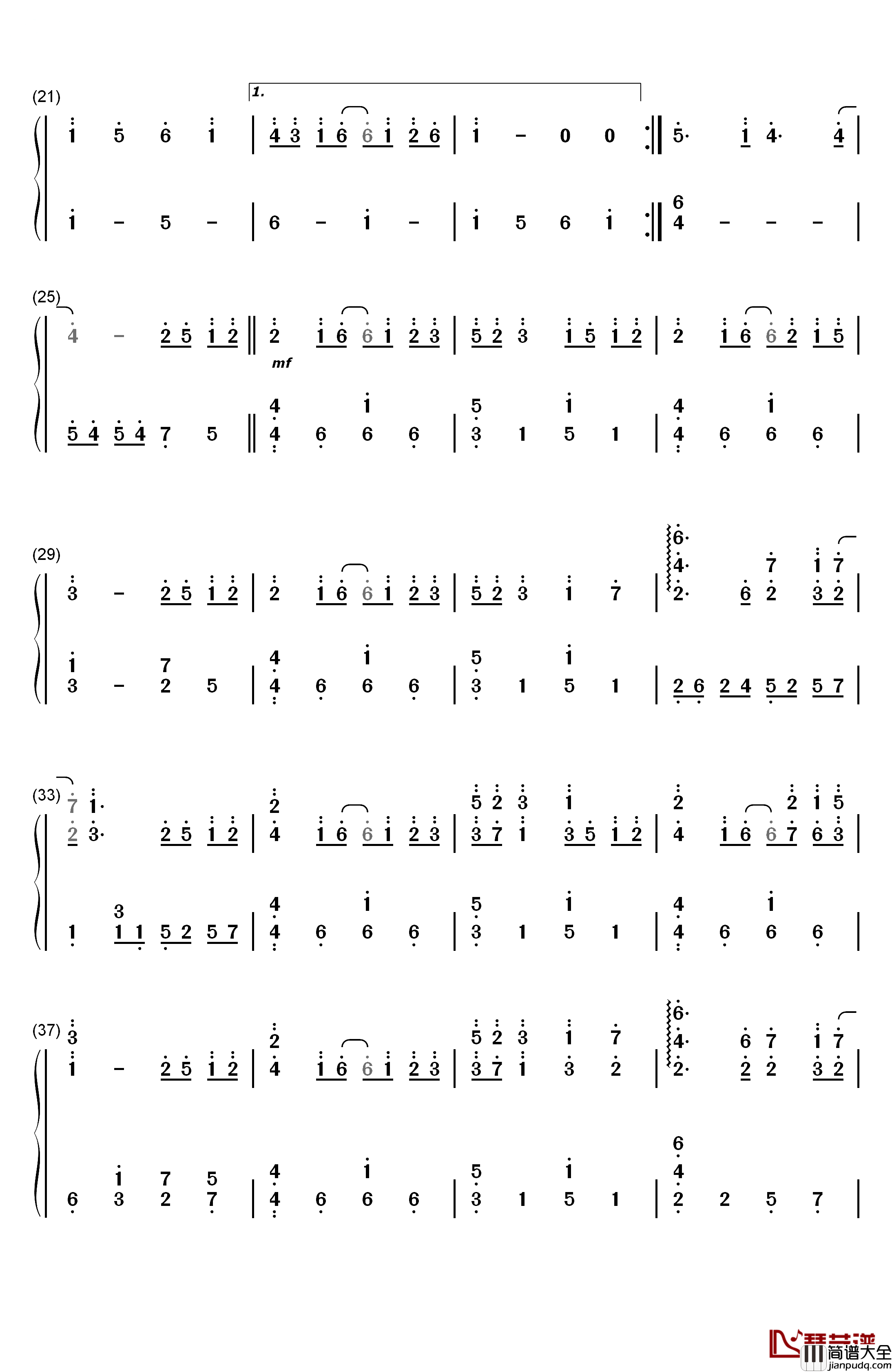 团子大家族钢琴简谱_数字双手_茶太