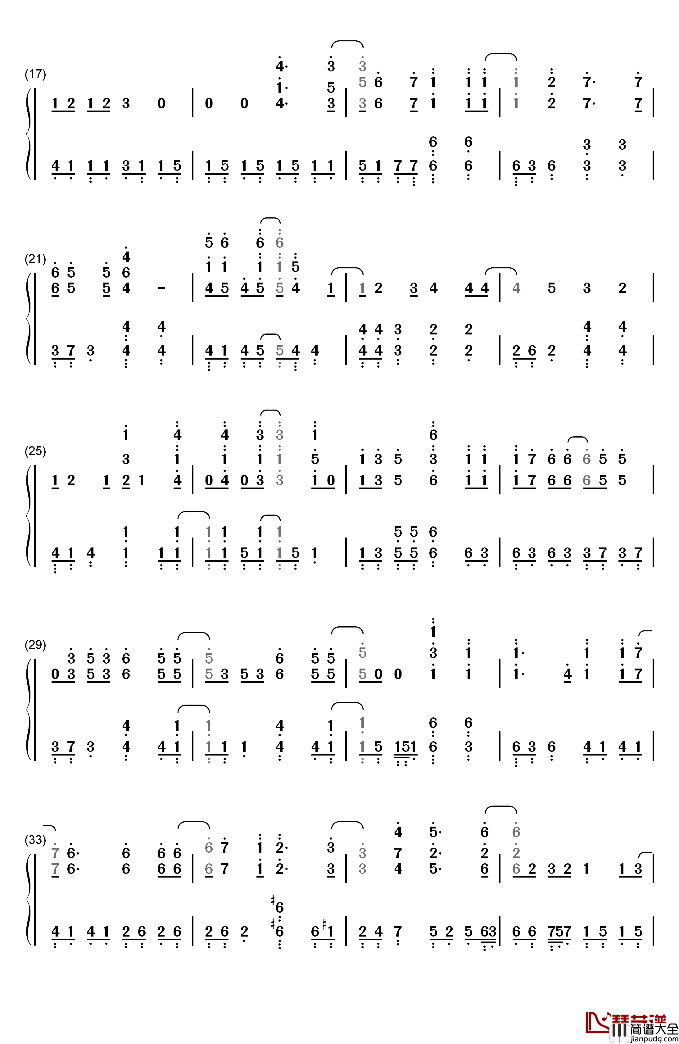 真赤な誓い钢琴简谱_数字双手_福山芳树