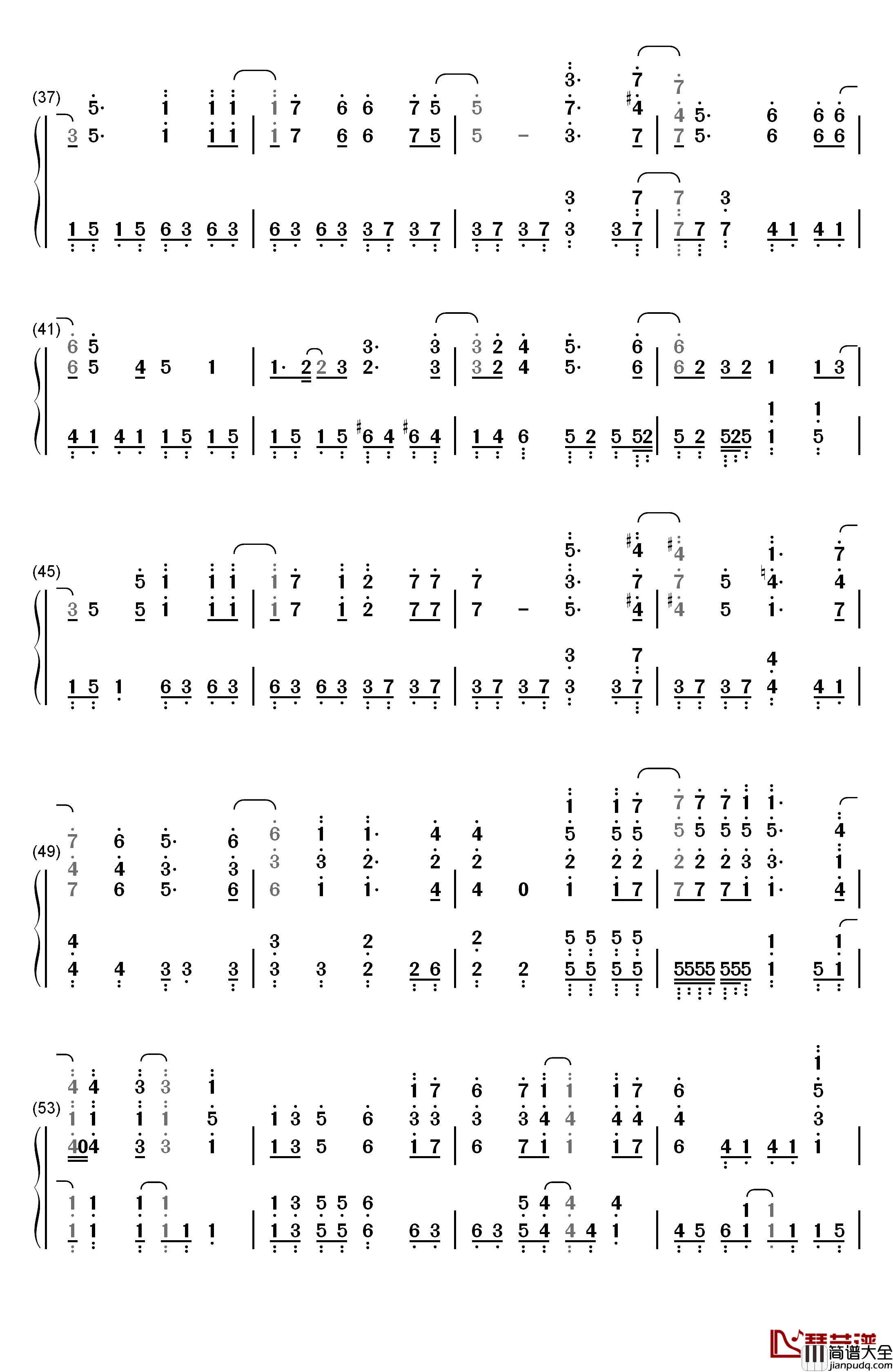 真赤な誓い钢琴简谱_数字双手_福山芳树