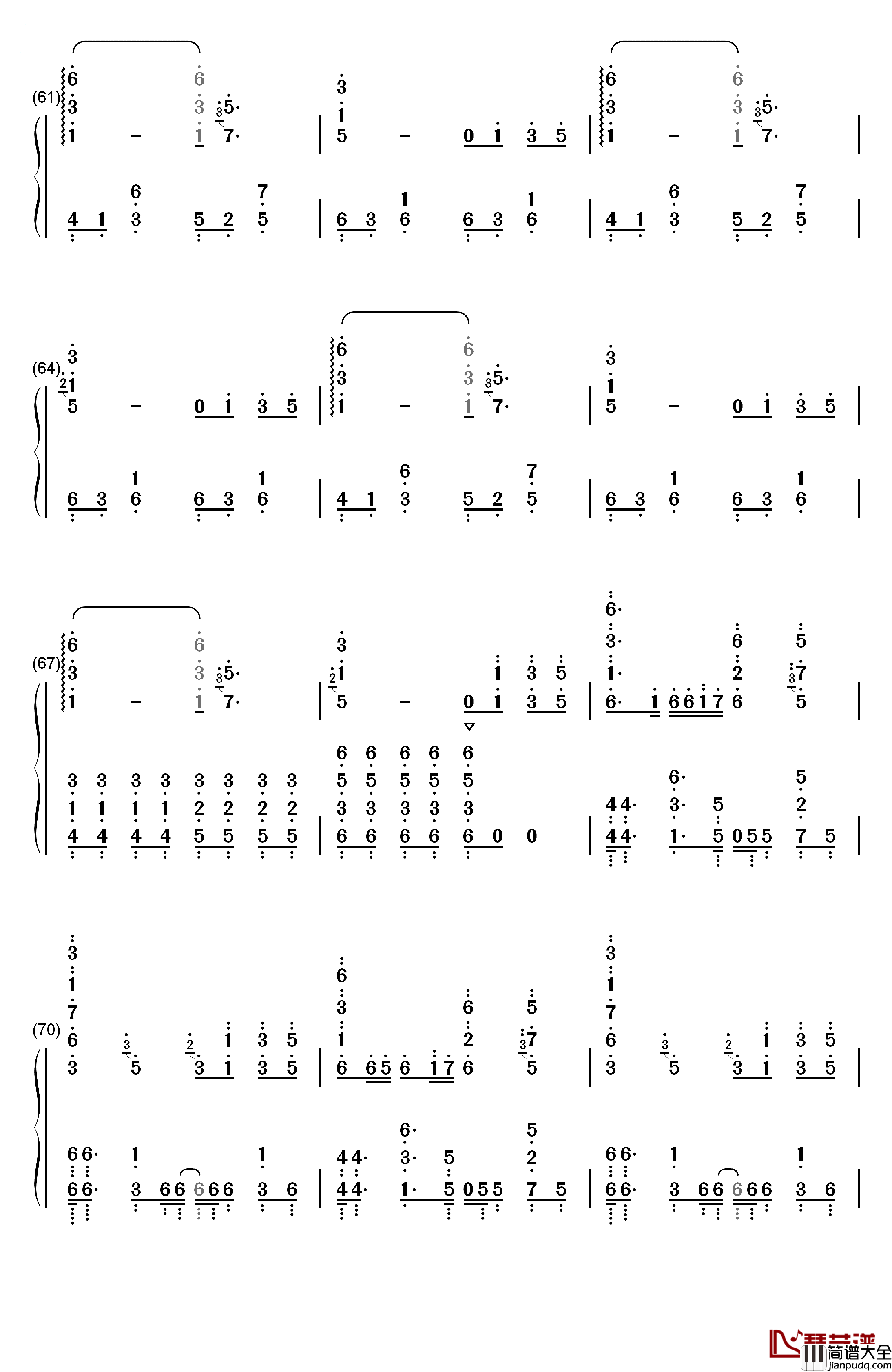 病名为爱钢琴简谱_数字双手_镜音双子