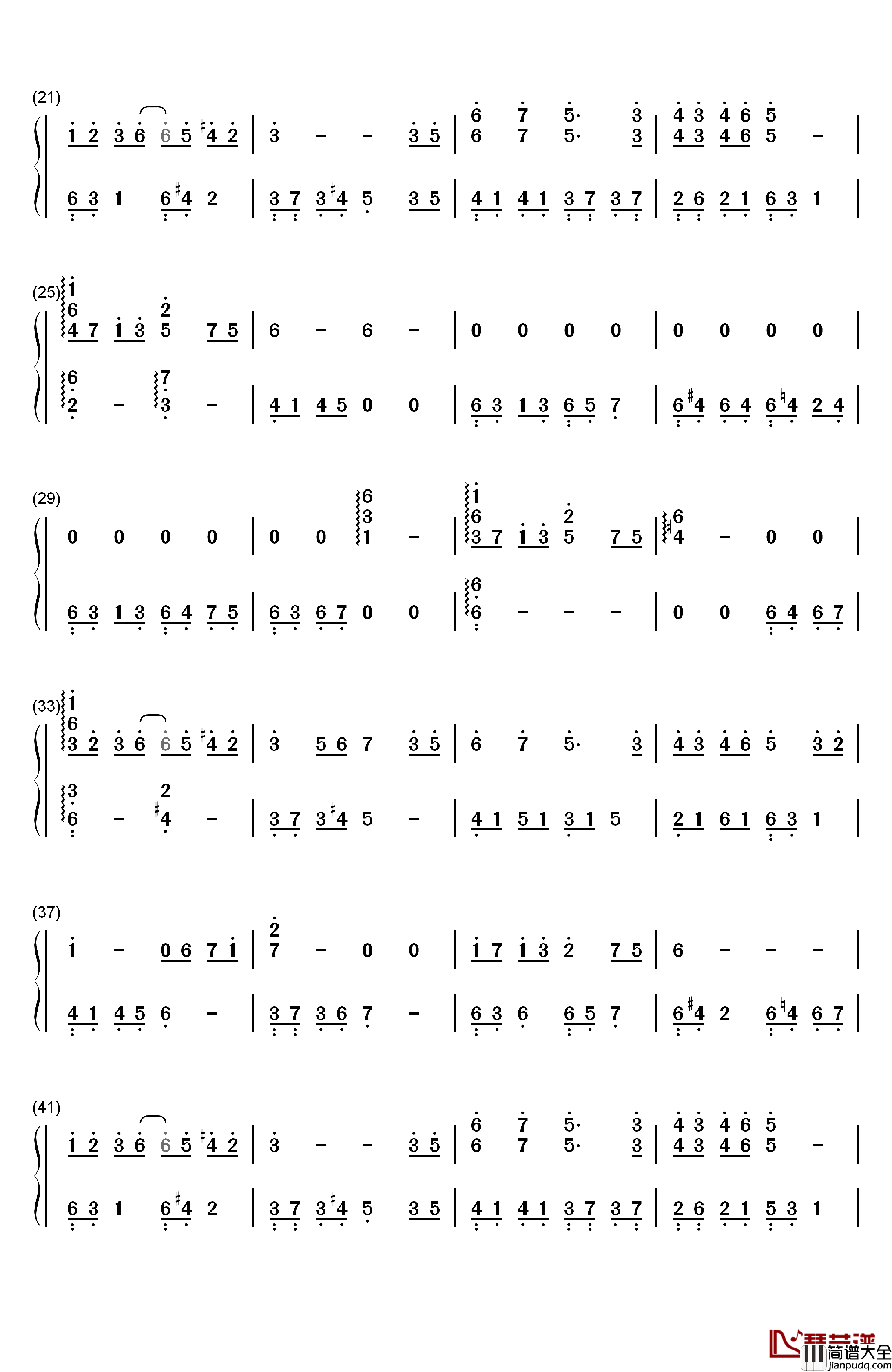 闘争钢琴简谱_数字双手_植松伸夫