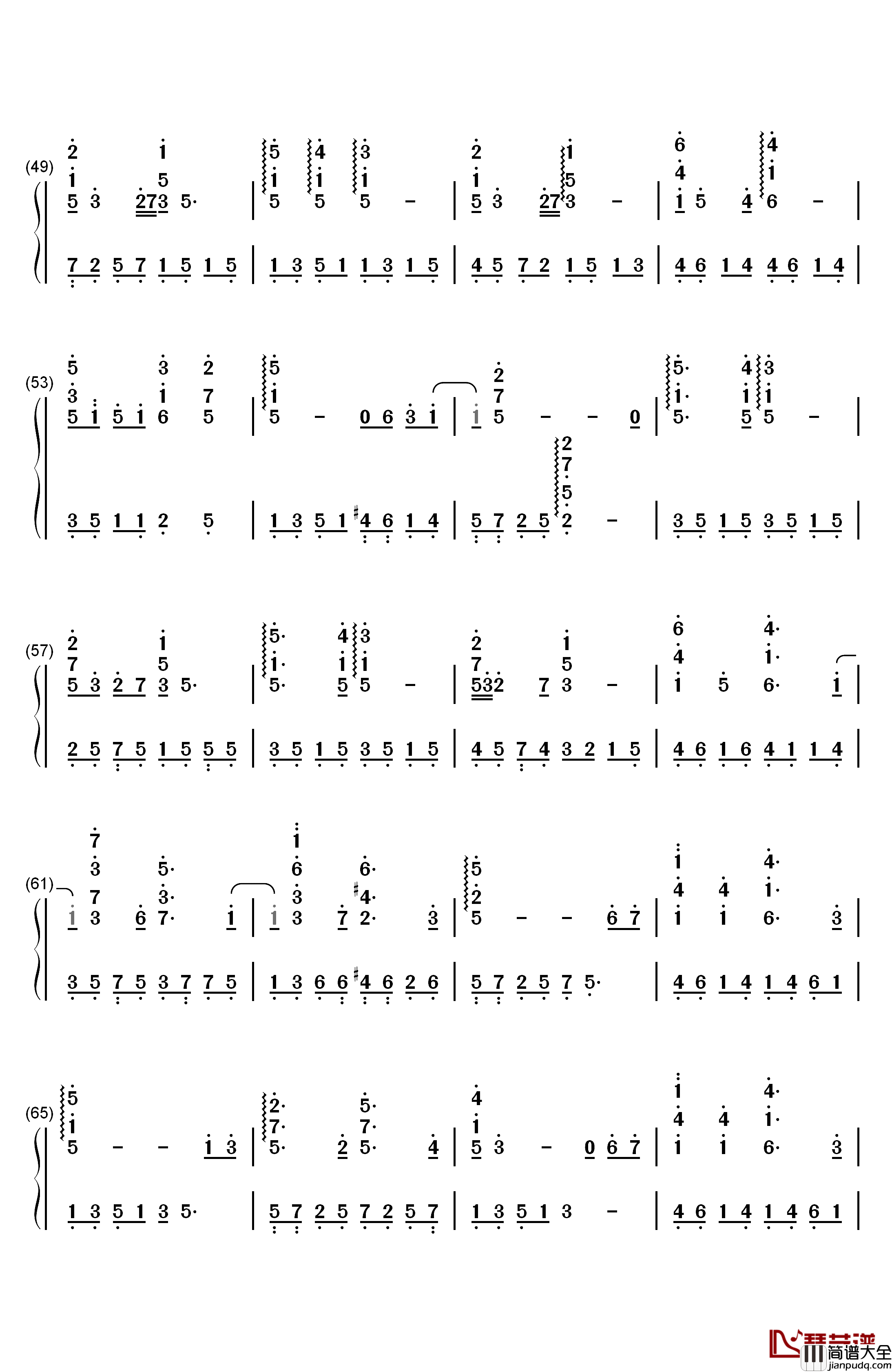 I_See_the_Light钢琴简谱_数字双手_Alan_Menken__亚伦·孟肯