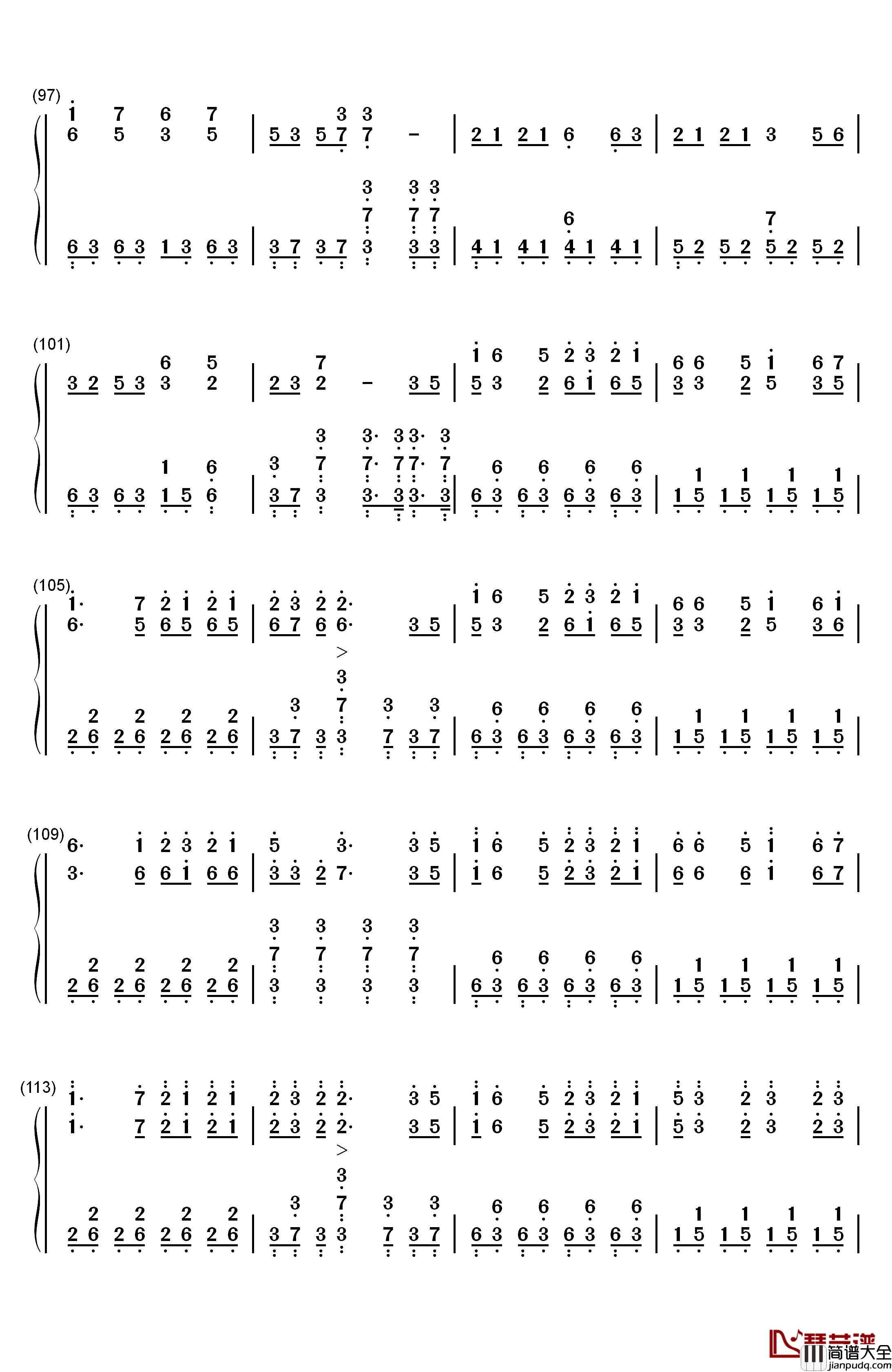 万神纪钢琴简谱_数字双手_星尘