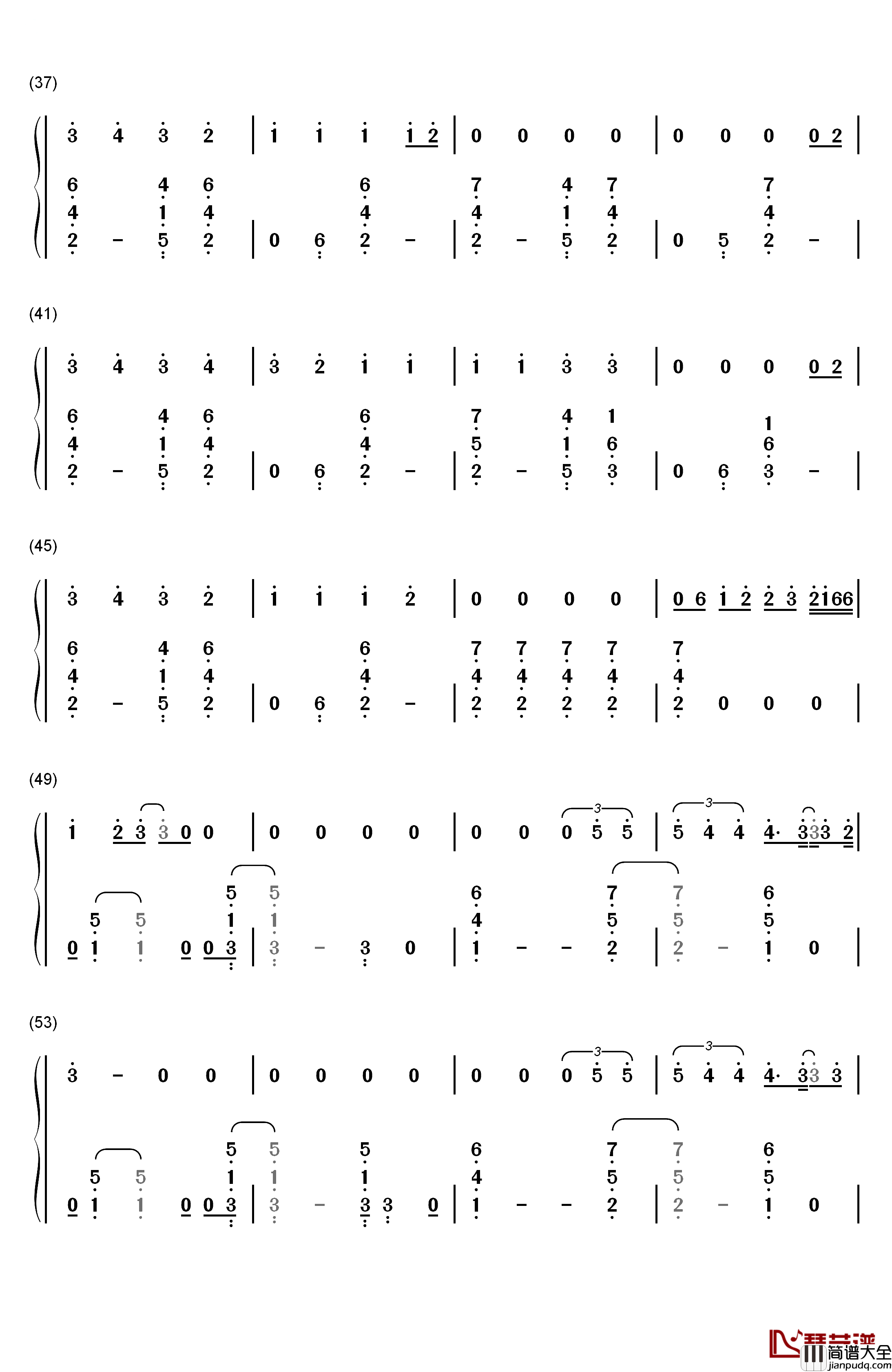 Thinking_Out_Loud钢琴简谱_数字双手_Ed_Sheeran