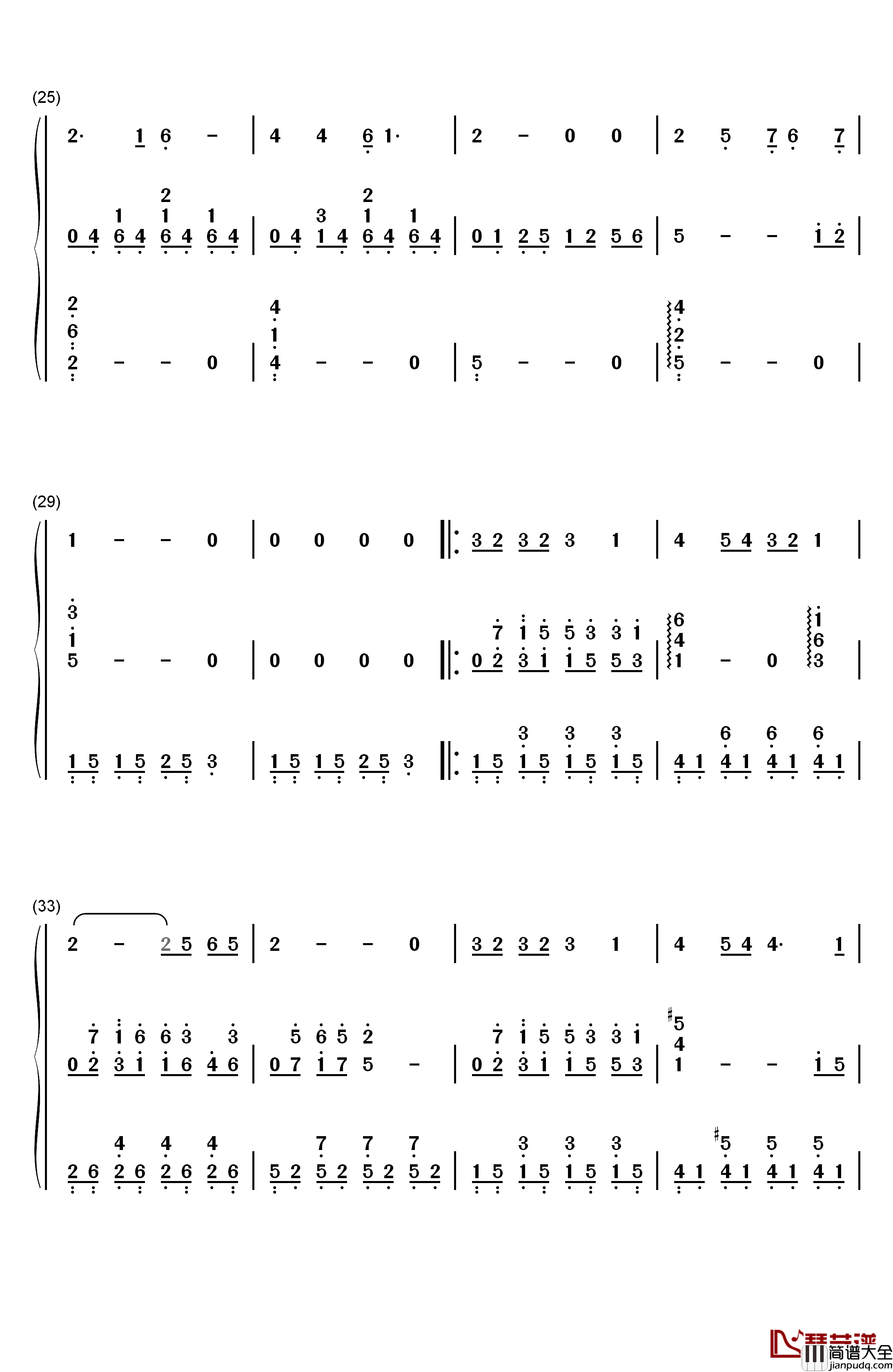 明月几时有钢琴简谱_数字双手_王菲